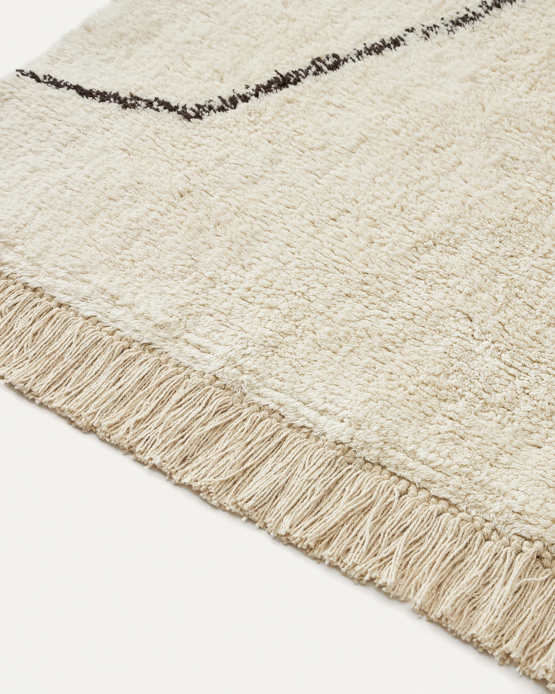 Mijas black and white cotton rug 160 x 230 cm - Image 3