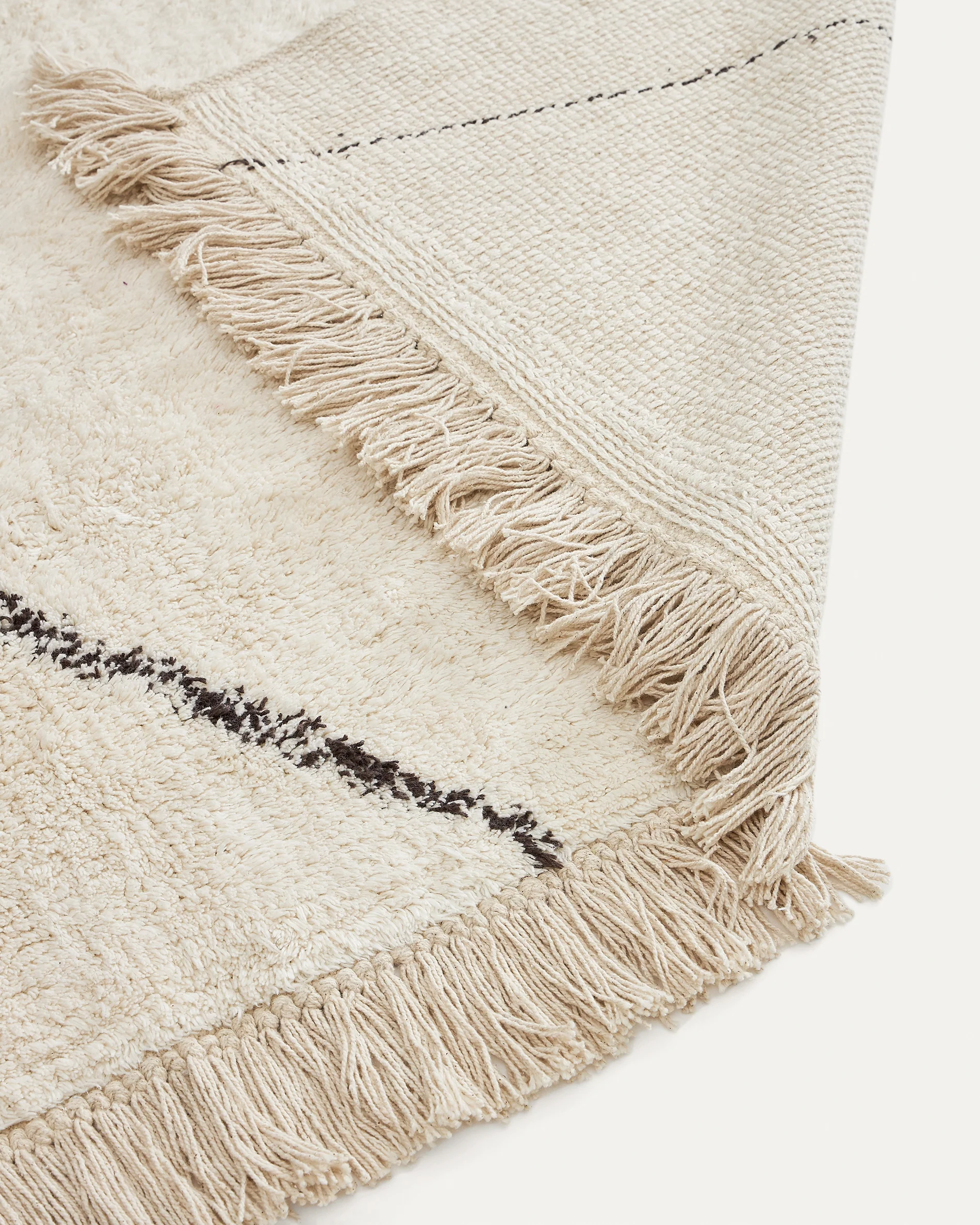 Mijas black and white cotton rug 160 x 230 cm - Image 5