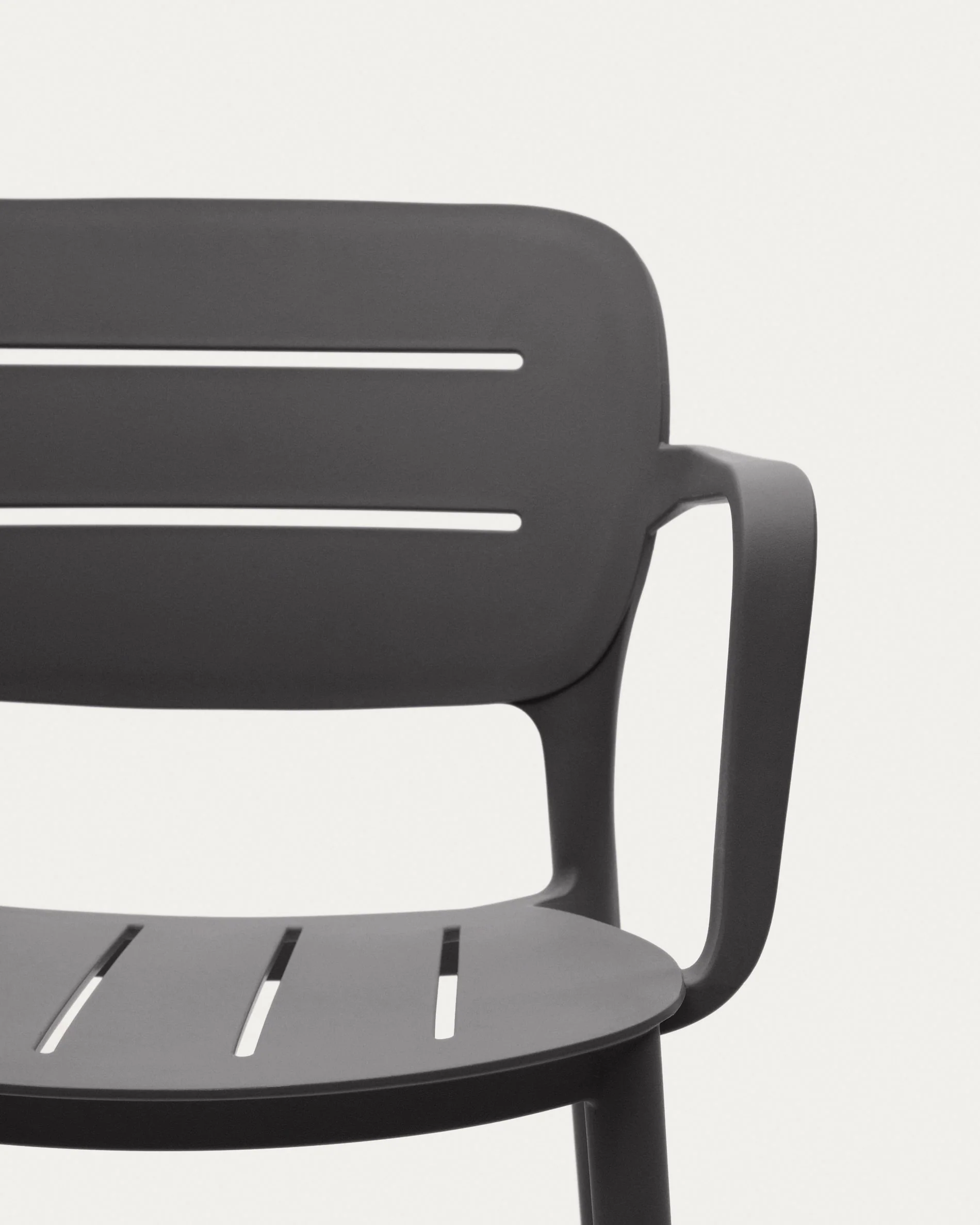 Morella stackable outdoor chair in grey - Image 3