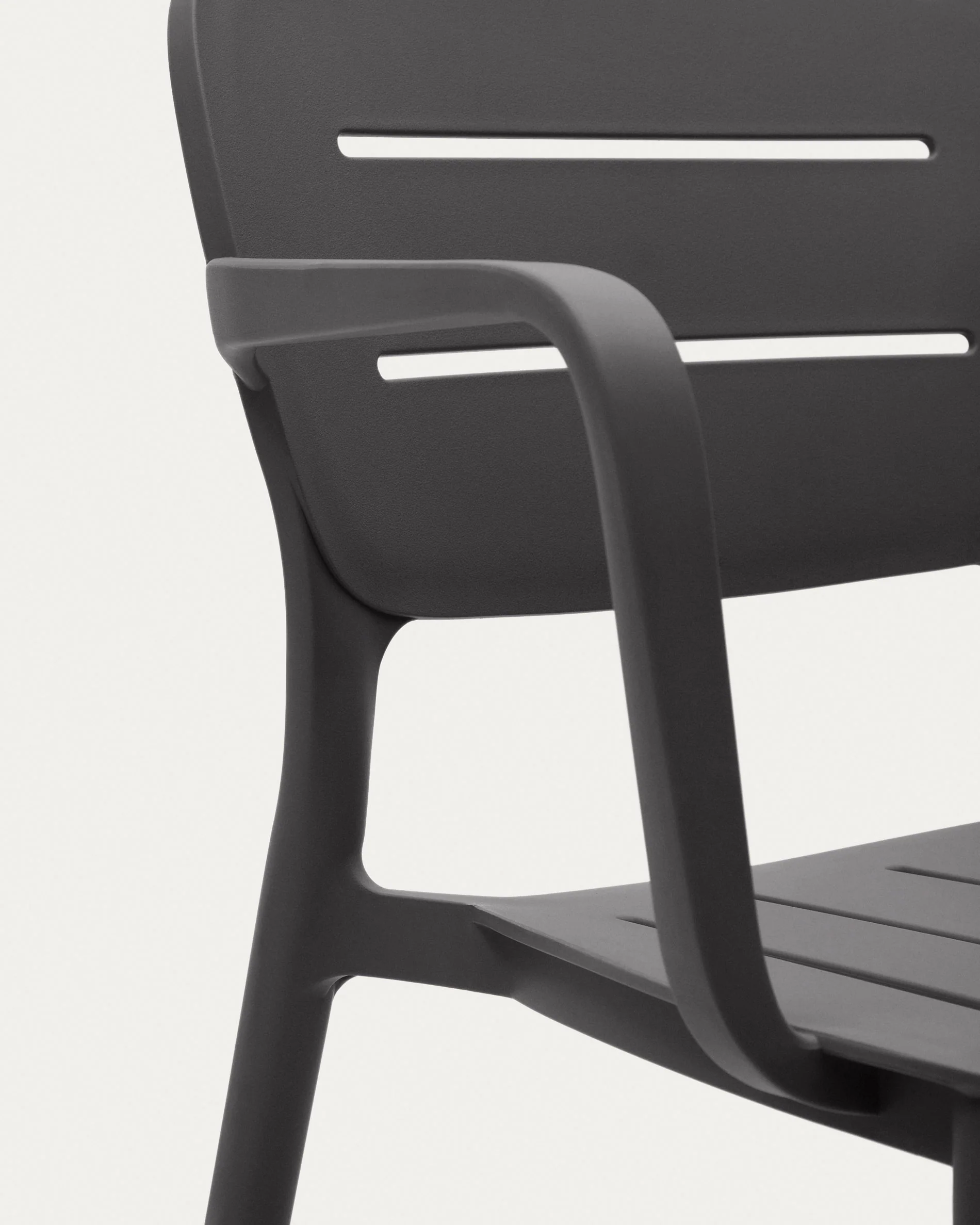 Morella stackable outdoor chair in grey - Image 5