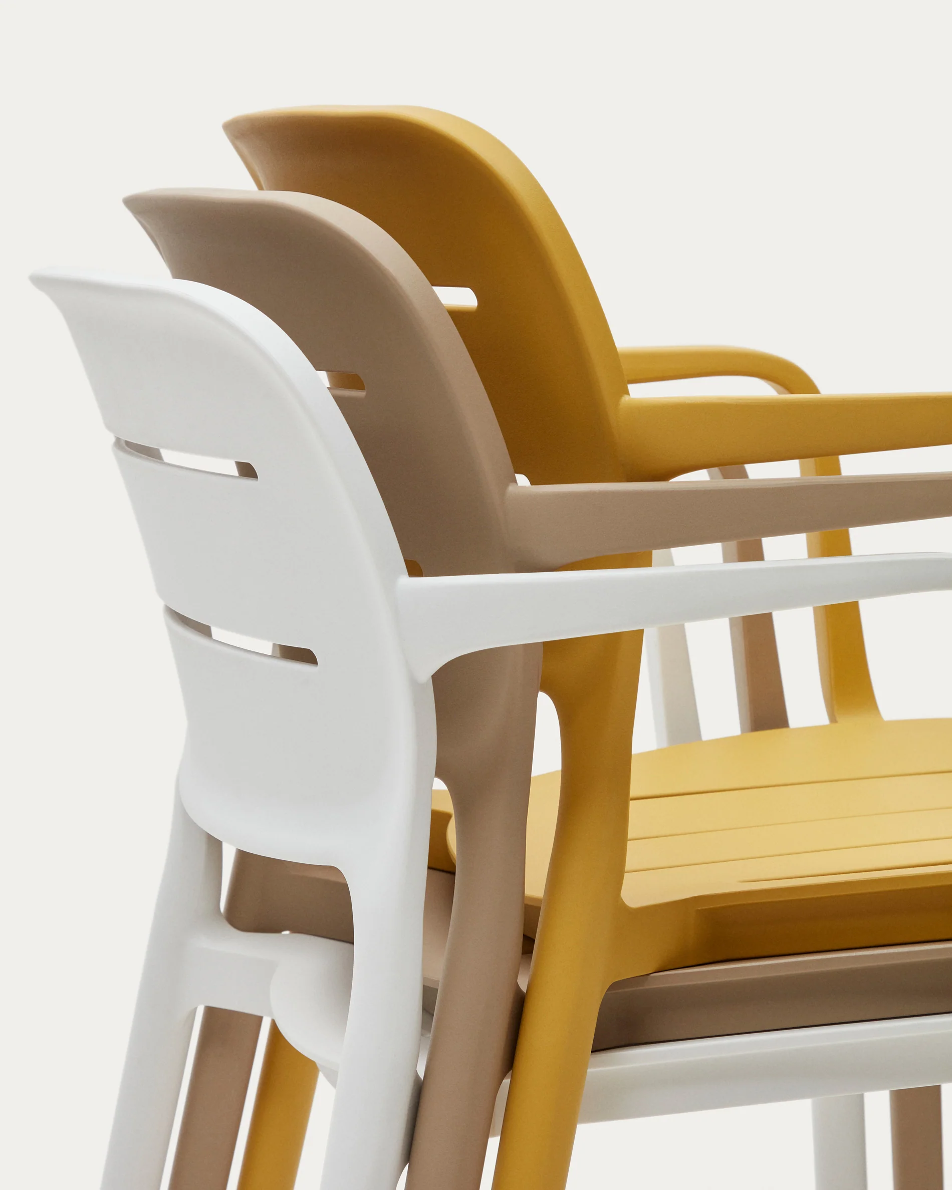 Morella stackable outdoor chair in beige - Image 8