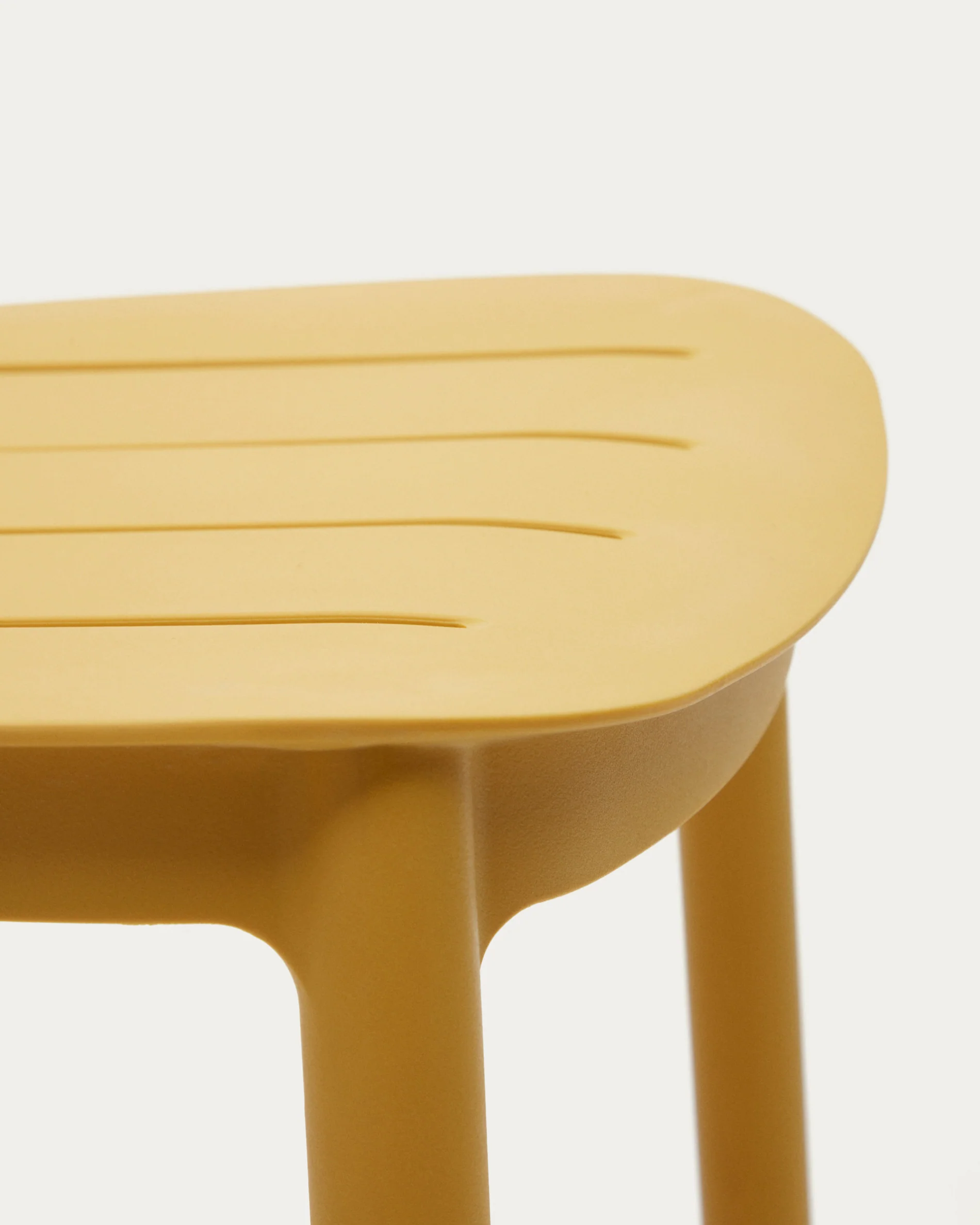 Morella stackable outdoor stool in mustard, 65 cm in height - Image 6