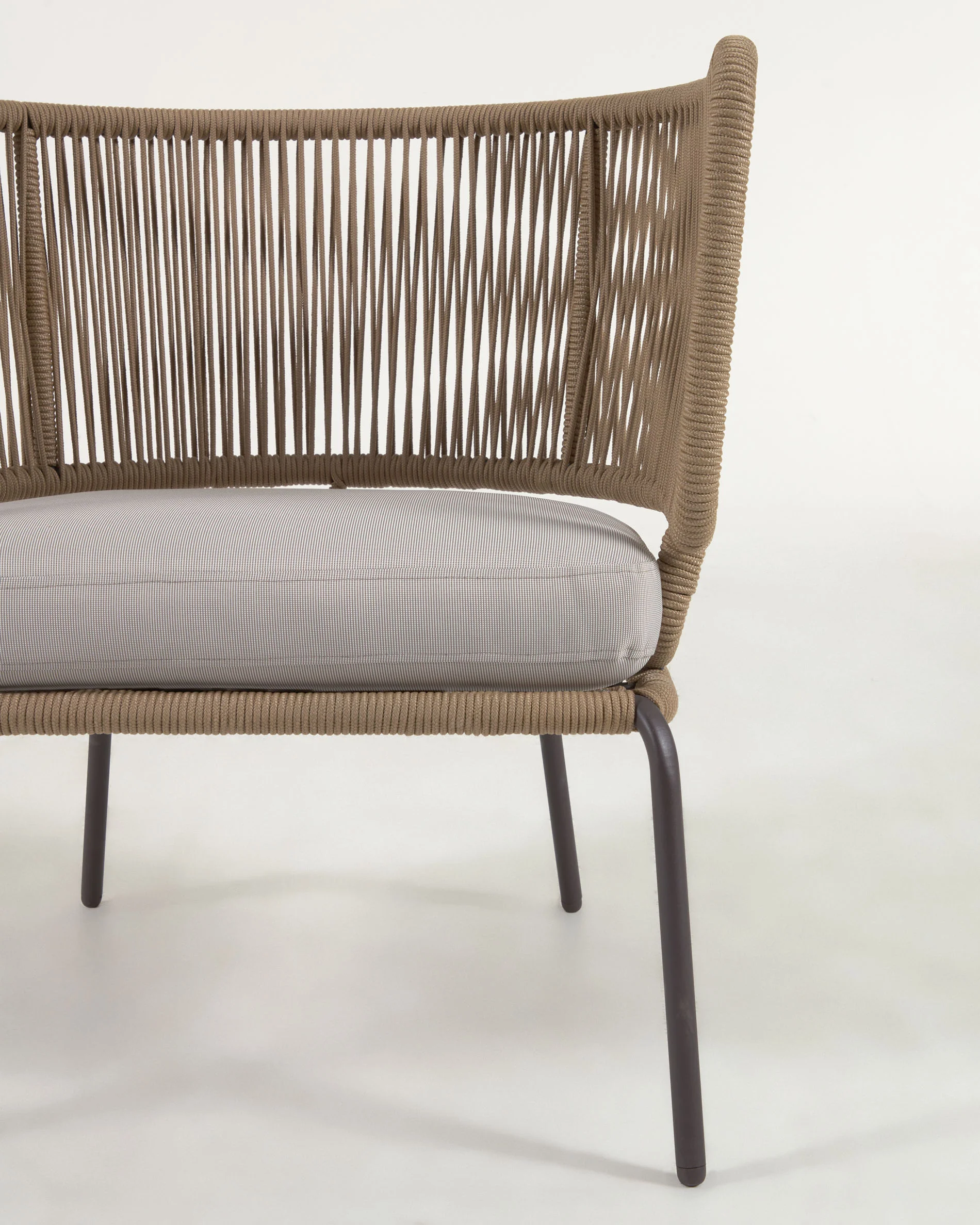 Nadin armchair in beige cord with galvanised steel legs - Image 3