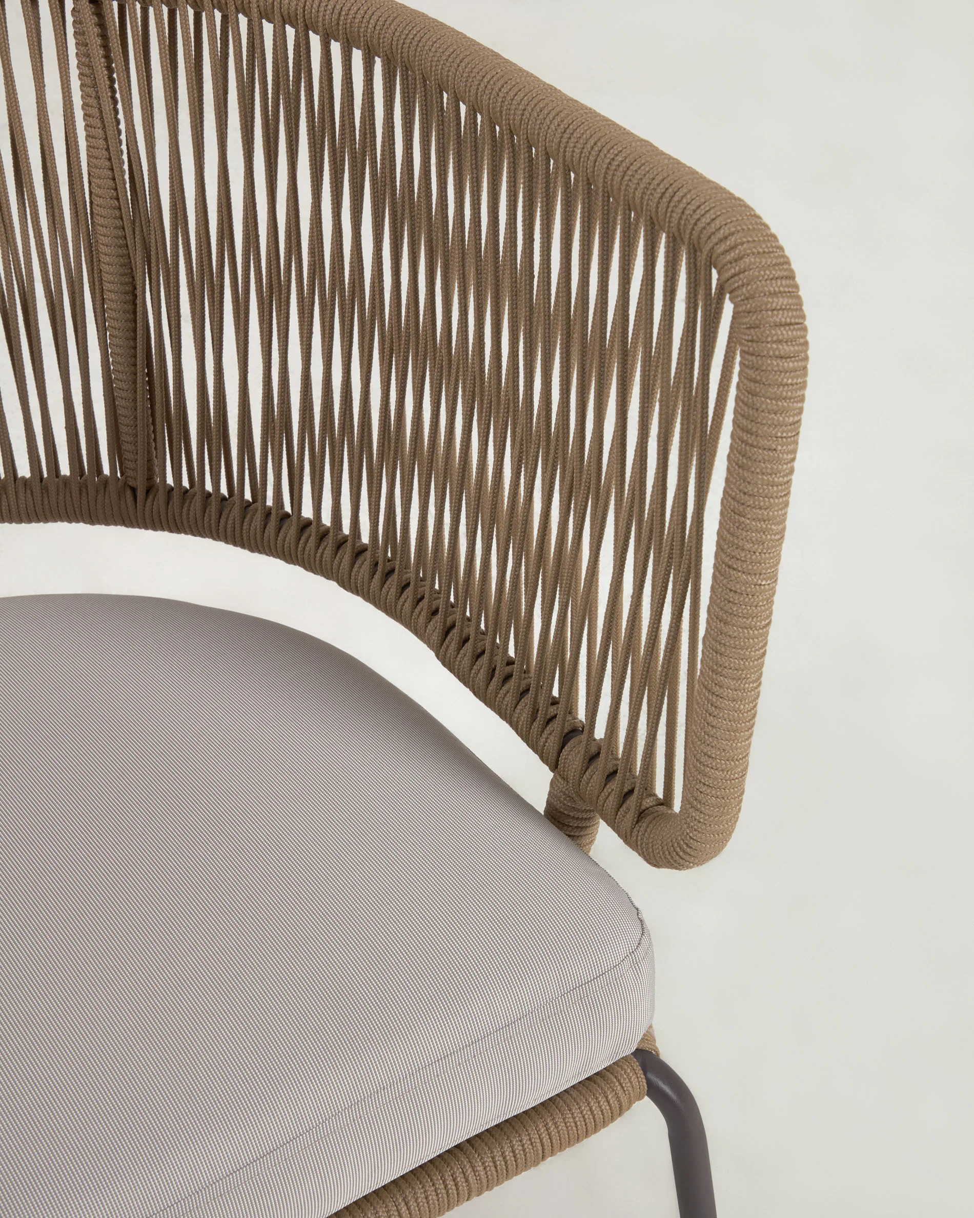 Nadin armchair in beige cord with galvanised steel legs - Image 5