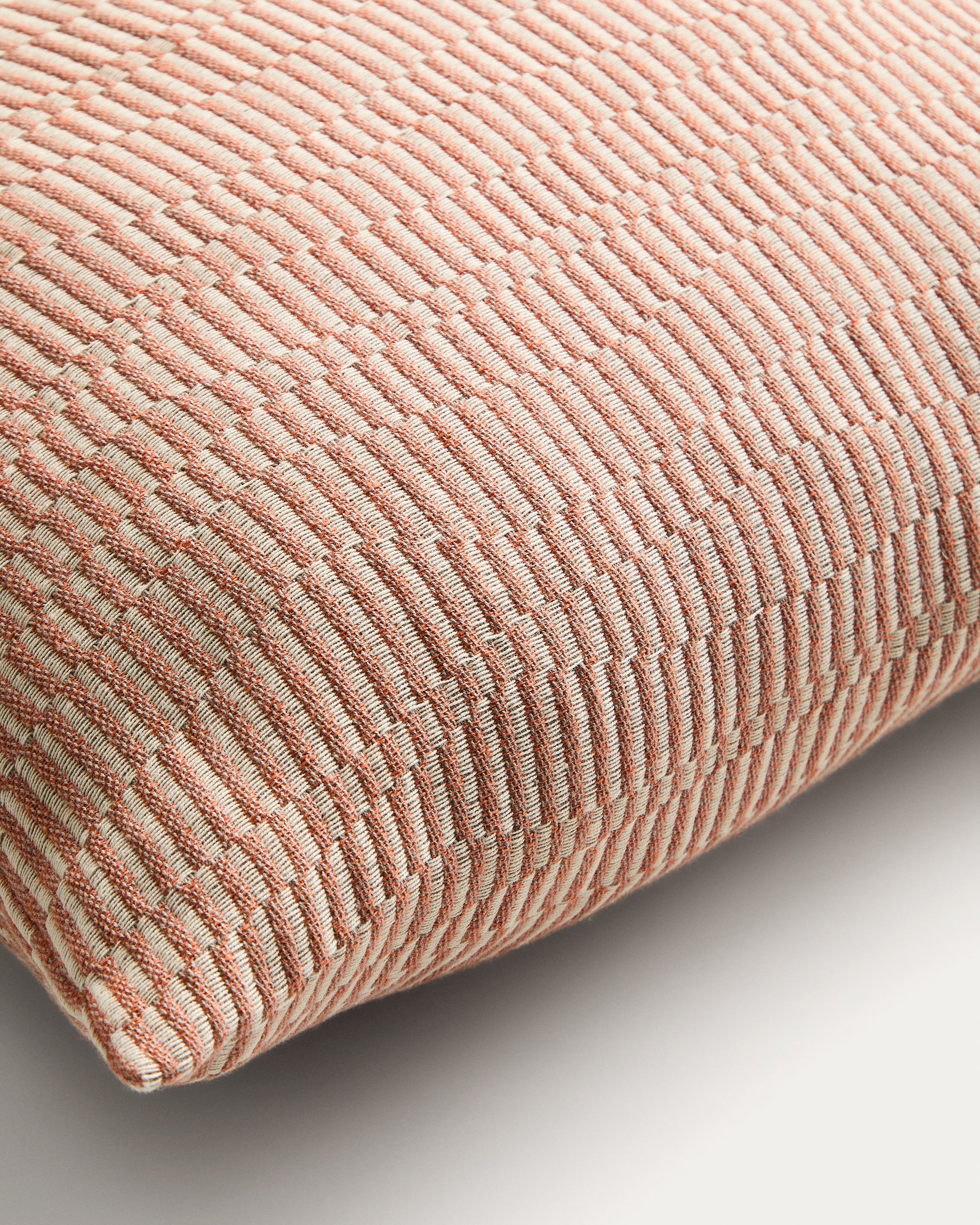 Nerel orange cotton and linen jacquard cushion cover 50 x 50cm - Image 3