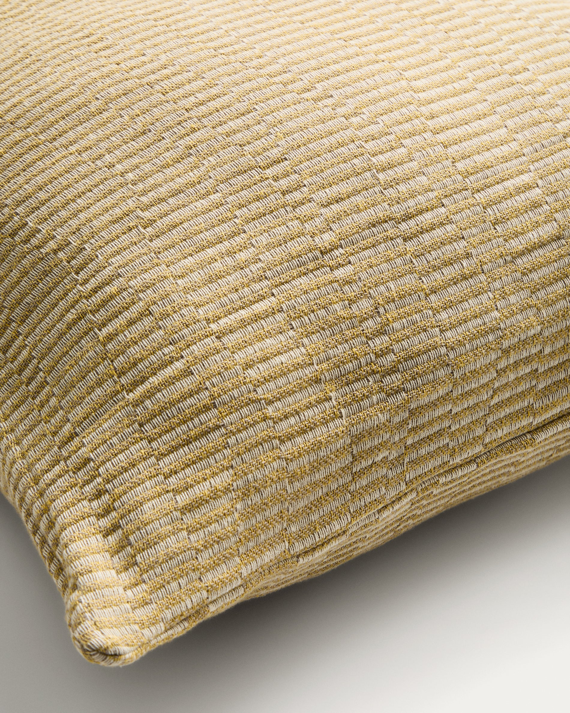 Nerel yellow cotton and linen jacquard cushion cover 50 x 50cm - Image 3