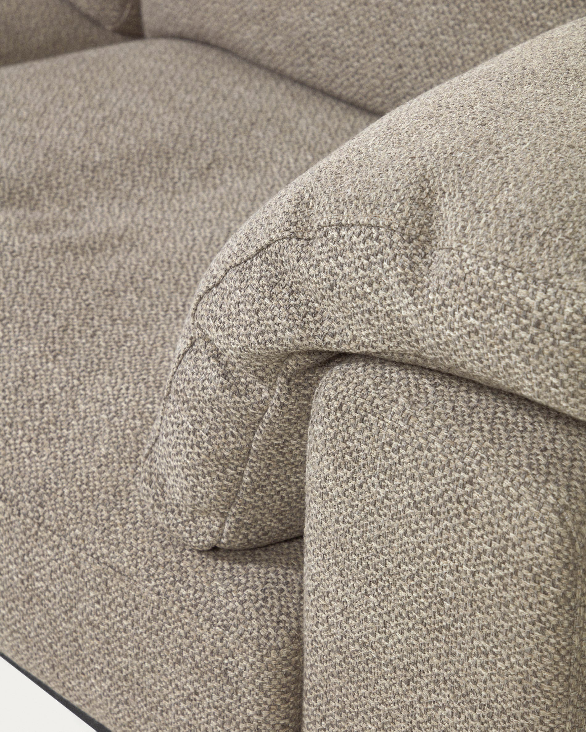 Noa 3 seater sofa with cushions in beige with dark finish legs, 230 cm - Image 8