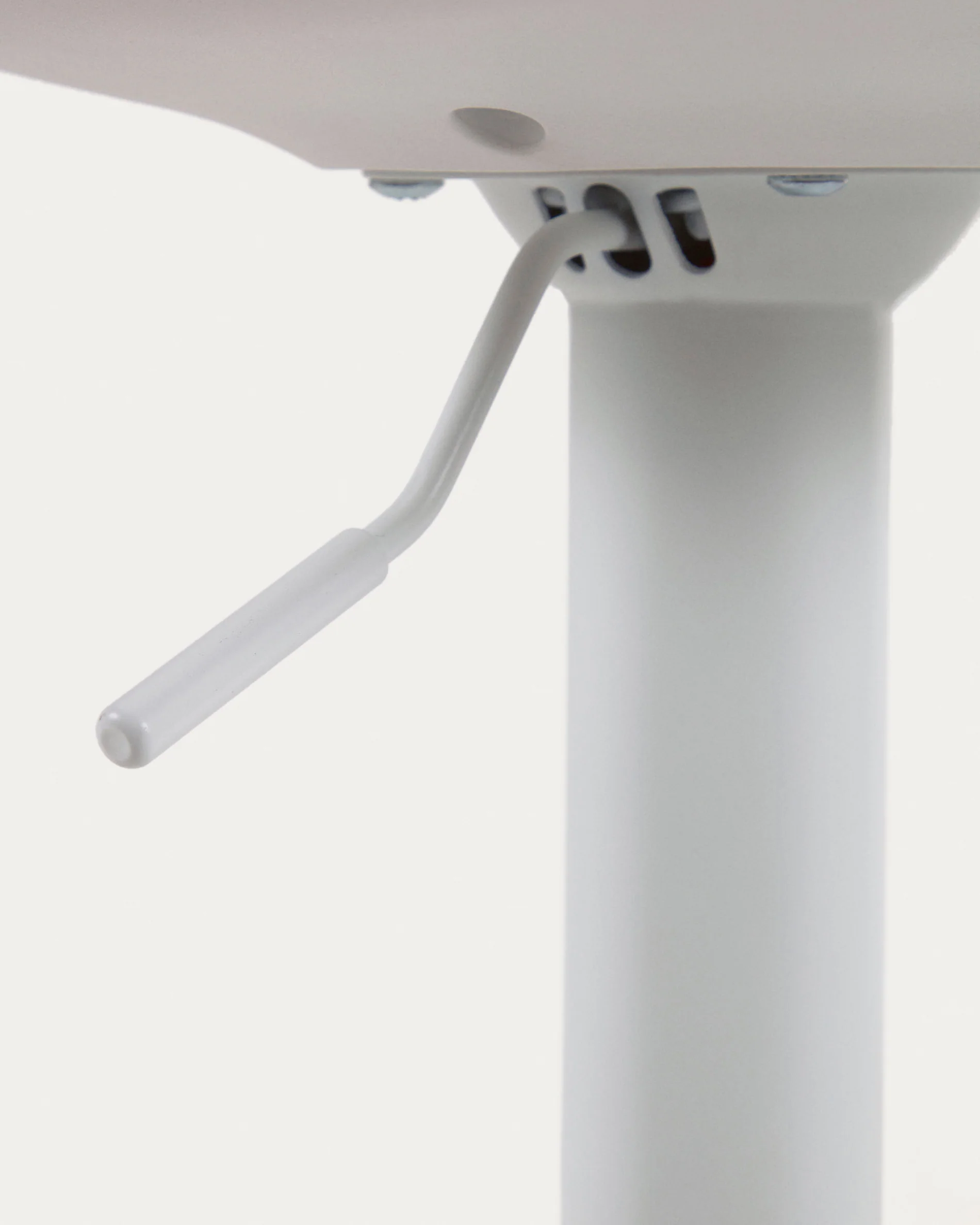 Orlando-T barstool white polyurethane and matt white steel 60-82 cm - Image 5