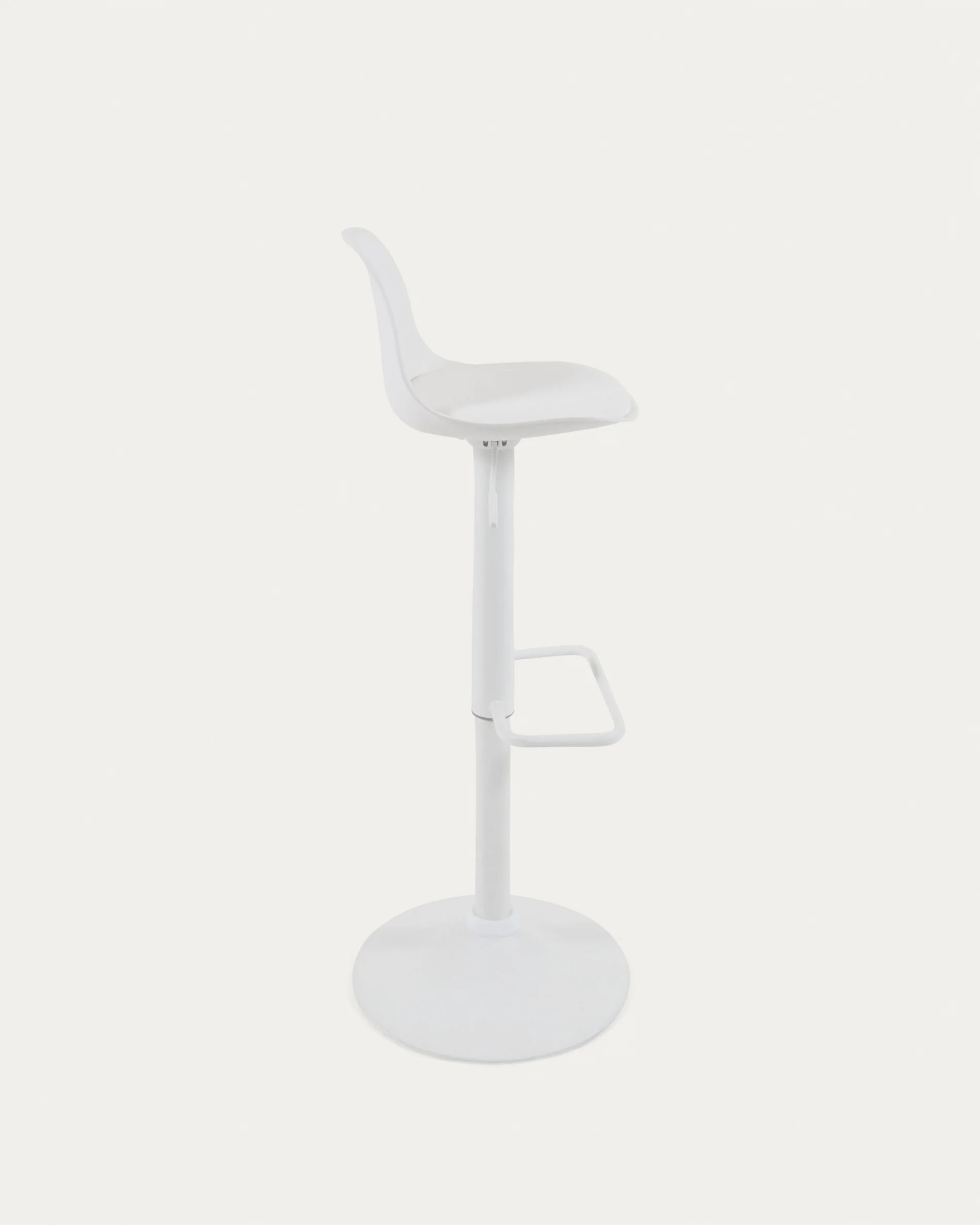 Orlando-T barstool white polyurethane and matt white steel 60-82 cm - Image 6