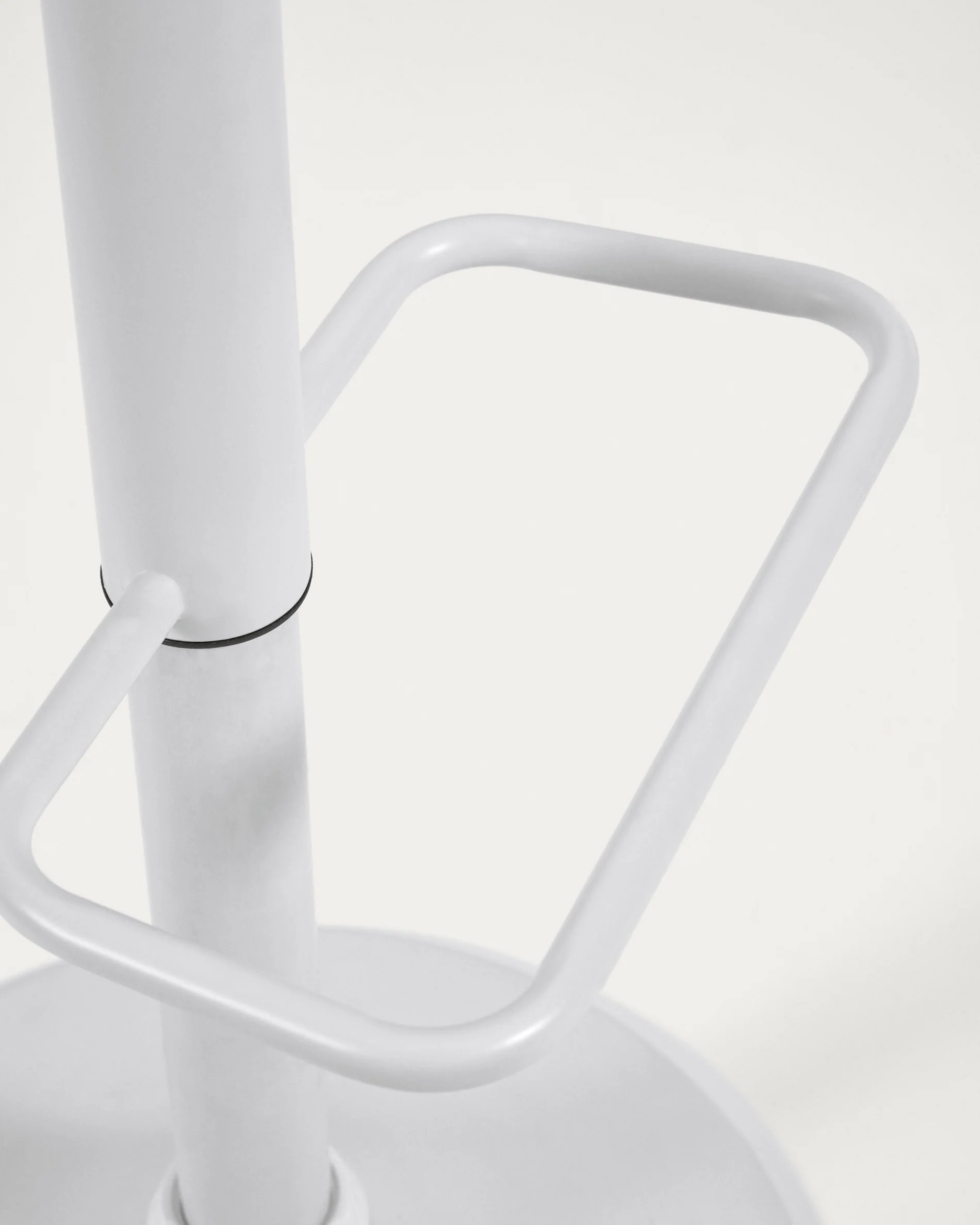 Orlando-T barstool white polyurethane and matt white steel 60-82 cm - Image 7