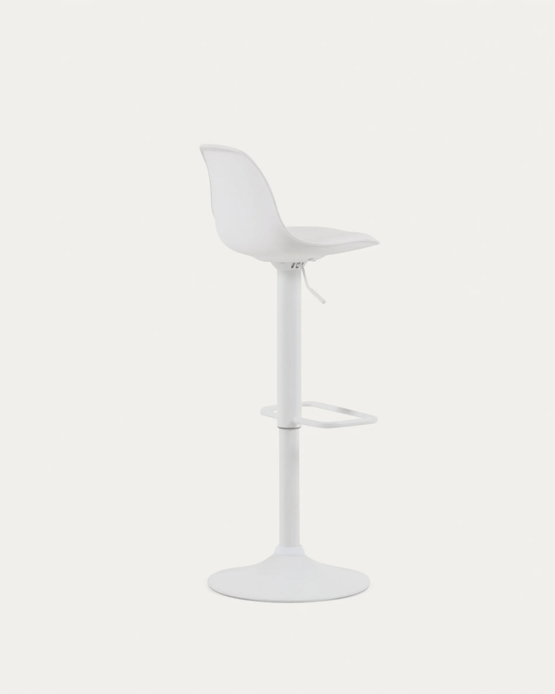 Orlando-T barstool white polyurethane and matt white steel 60-82 cm - Image 8