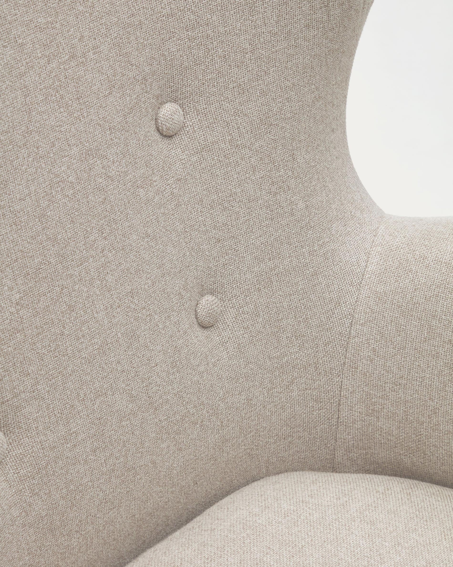 Patio beige armchair with solid beech wood legs FSC Mix Credit - Image 7