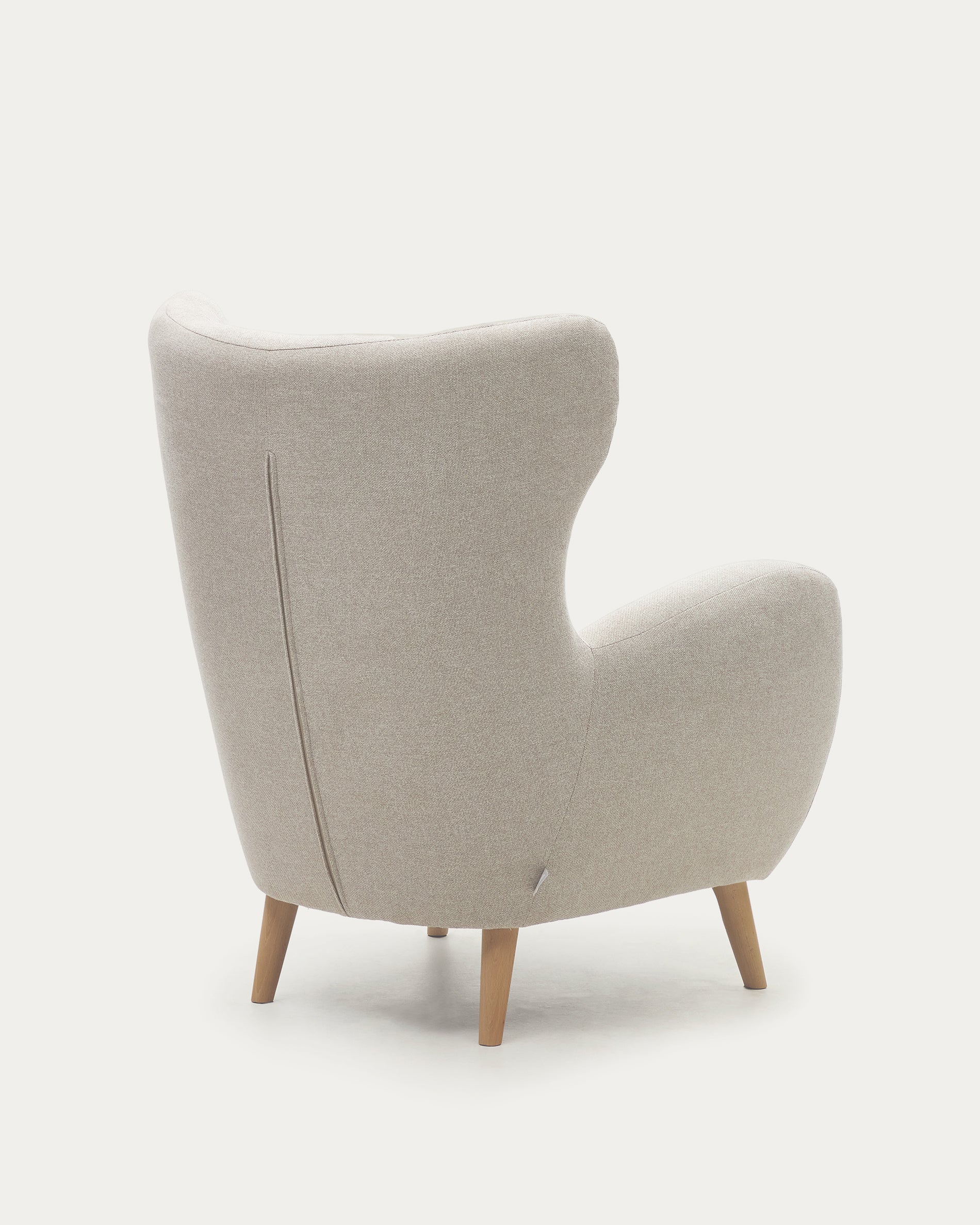 Patio beige armchair with solid beech wood legs FSC Mix Credit - Image 8