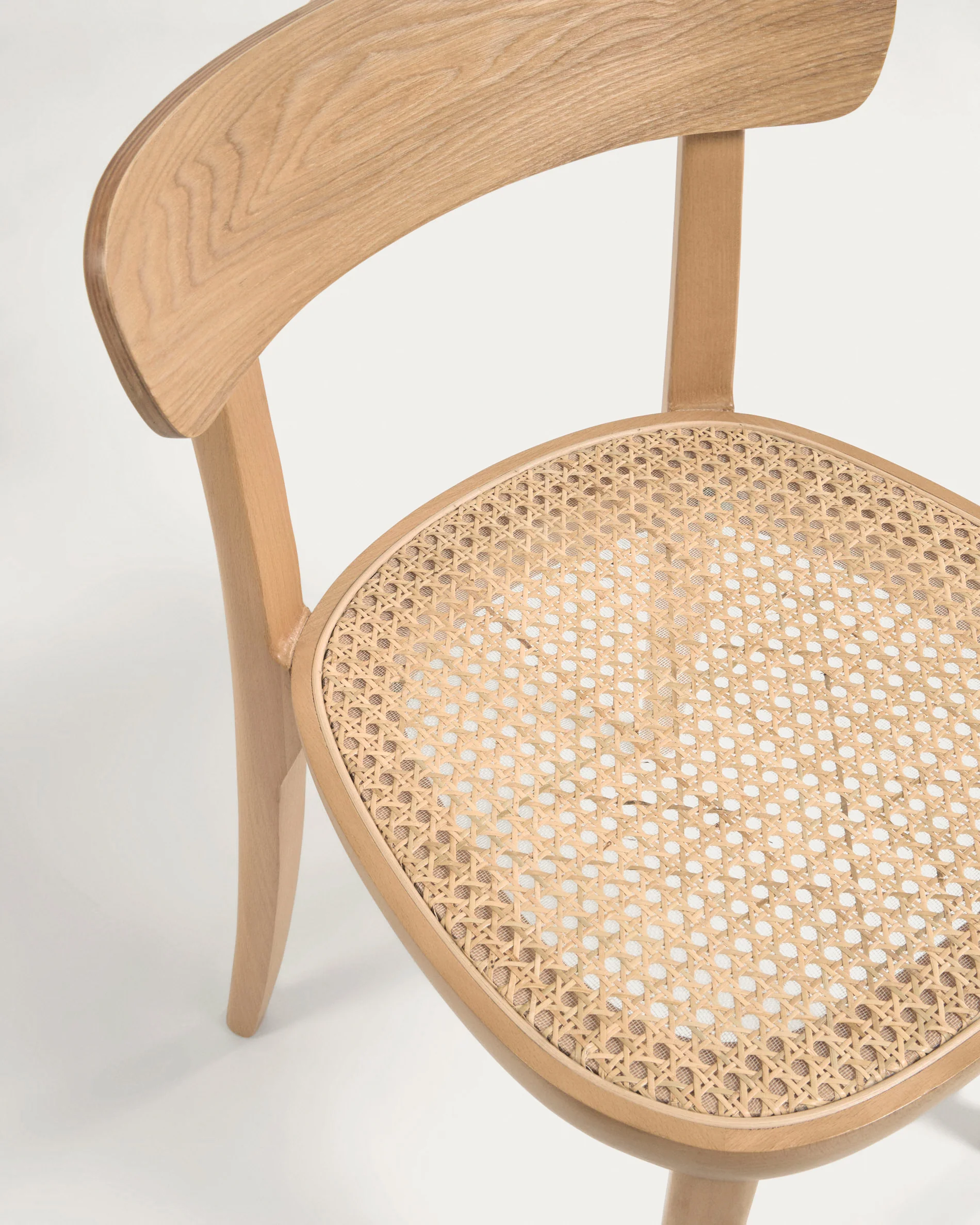 Romane chair in solid beech with natural finish, ash veneer and rattan - Image 3