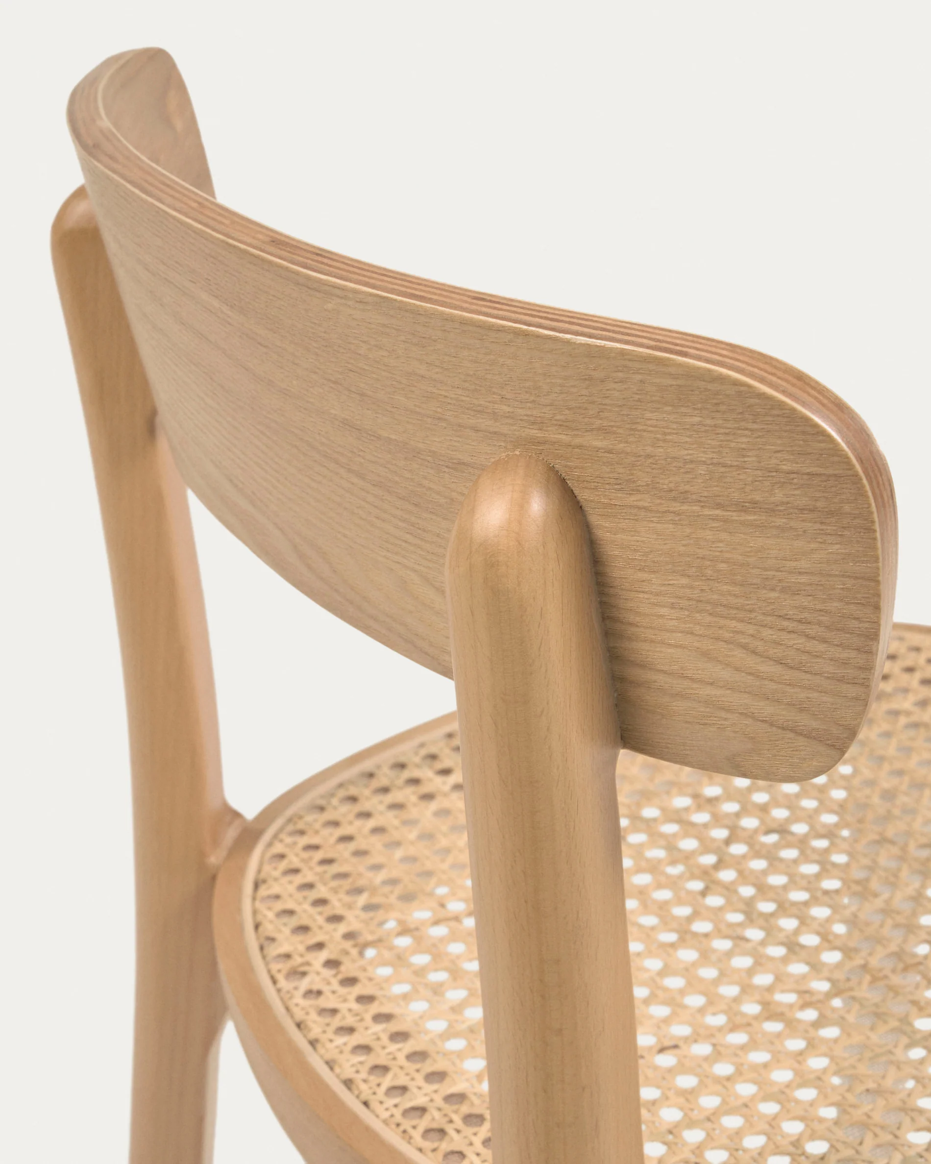 Romane chair in solid beech with natural finish, ash veneer and rattan - Image 5