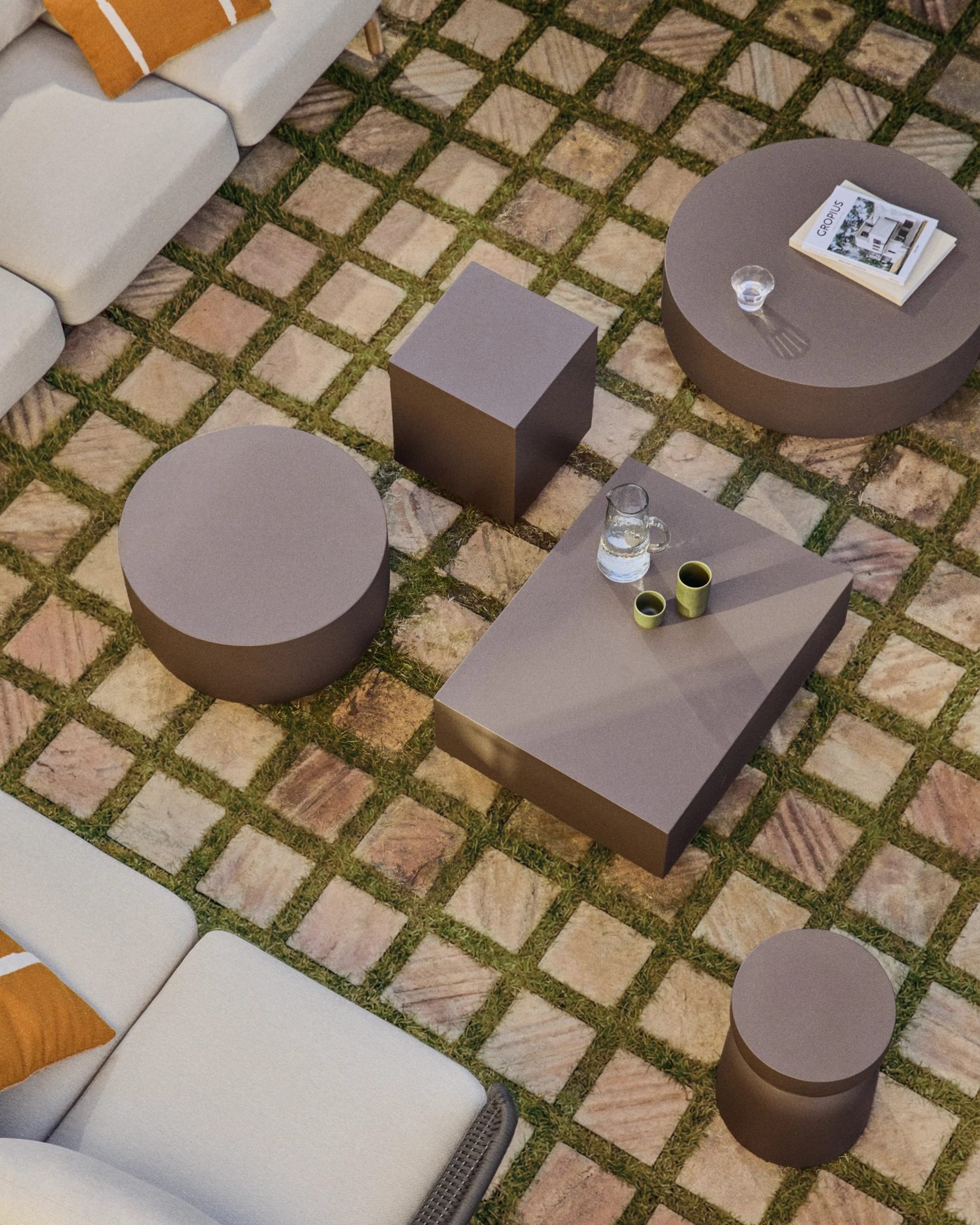 Rustella coffee table in brown concrete 80 x 60cm - Image 7
