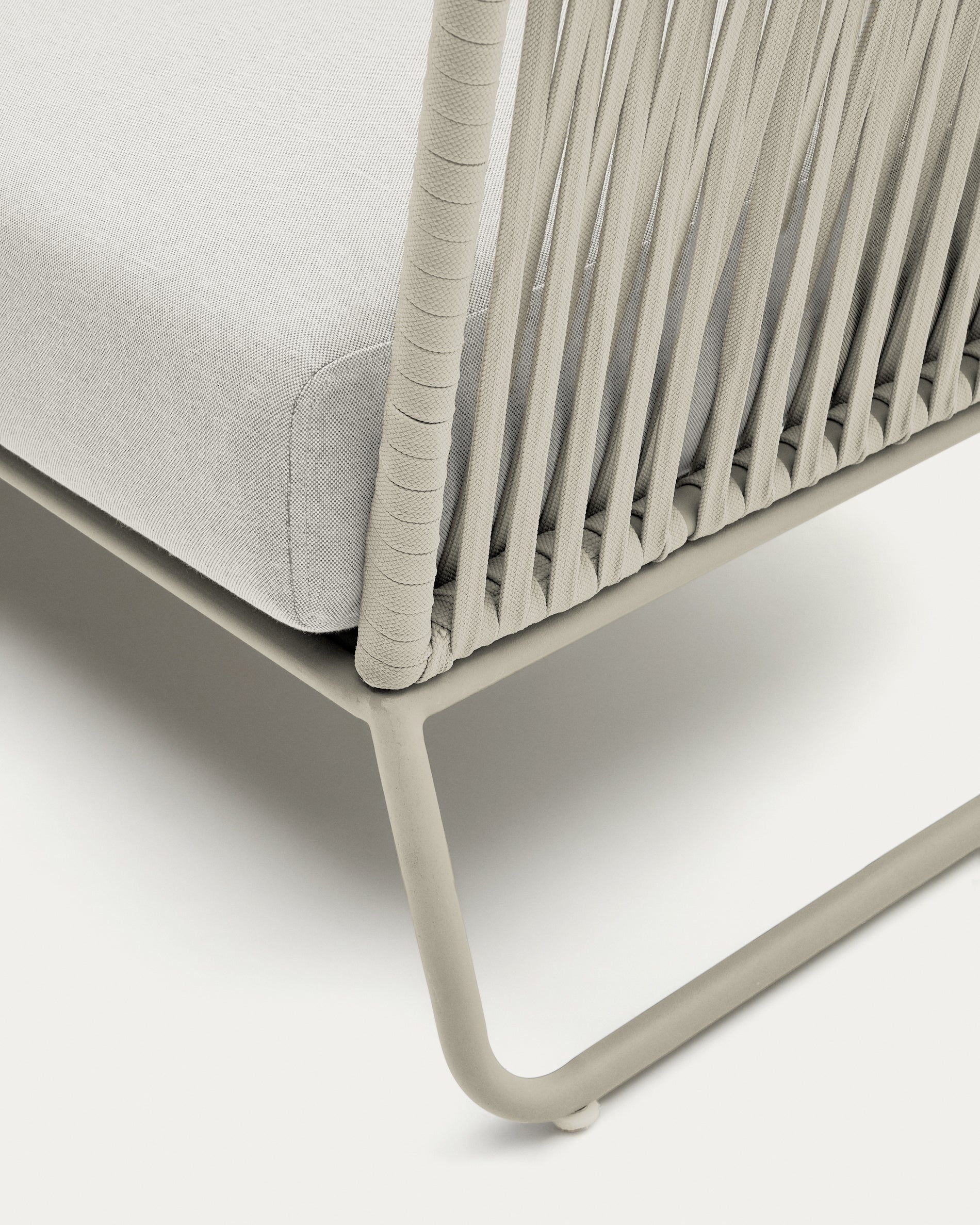 Saconca outdoor 3-seater sofa in rope cord and grey galvanised steel 189 cm - Image 10