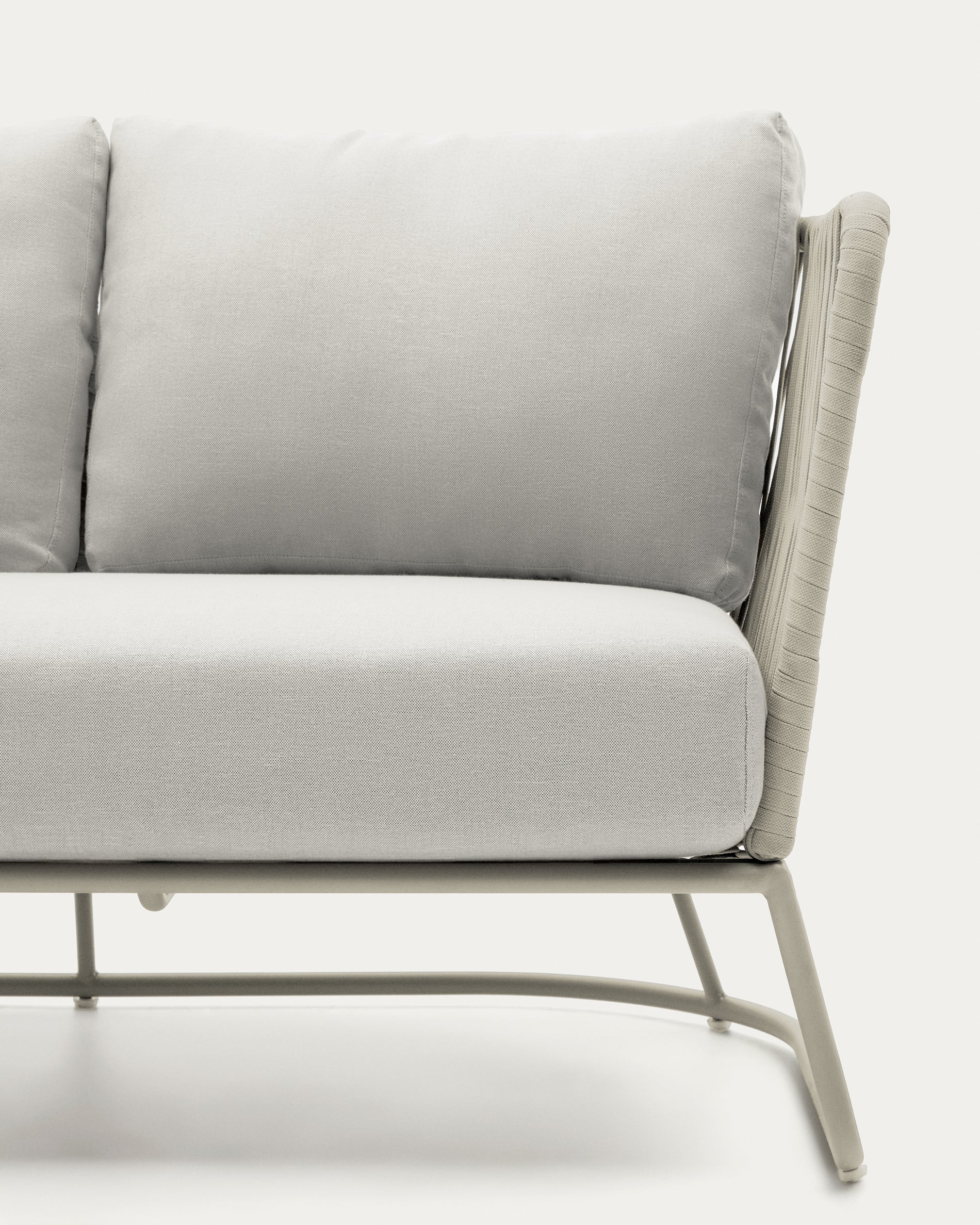 Saconca outdoor 3-seater sofa in rope cord and grey galvanised steel 189 cm - Image 3
