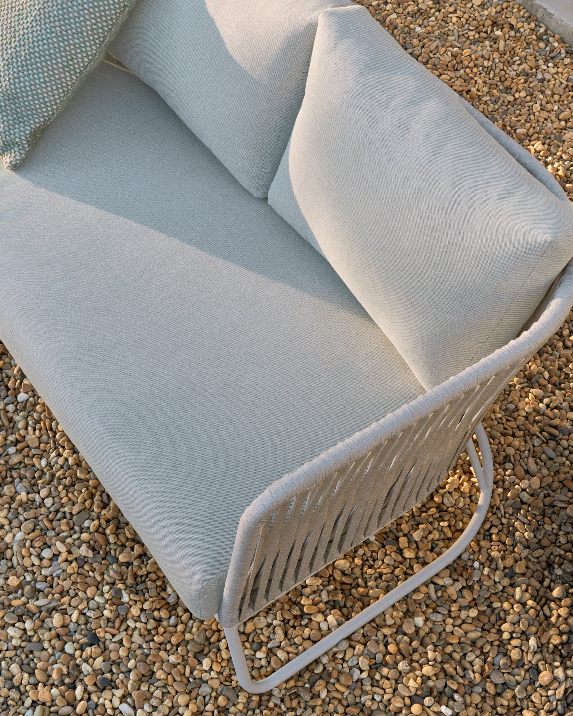 Saconca outdoor 3-seater sofa in rope cord and grey galvanised steel 189 cm - Image 7
