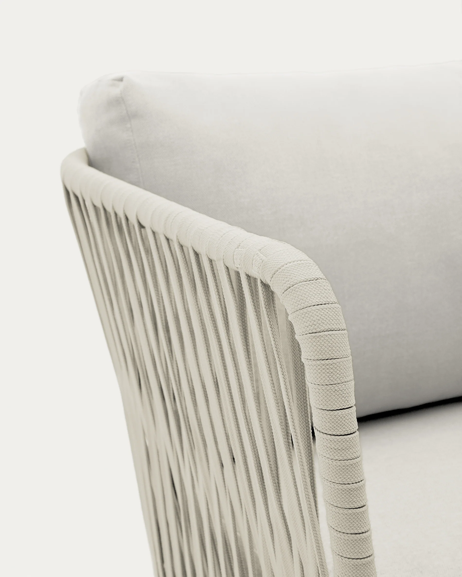 Saconca outdoor 3-seater sofa in rope cord and grey galvanised steel 189 cm - Image 8