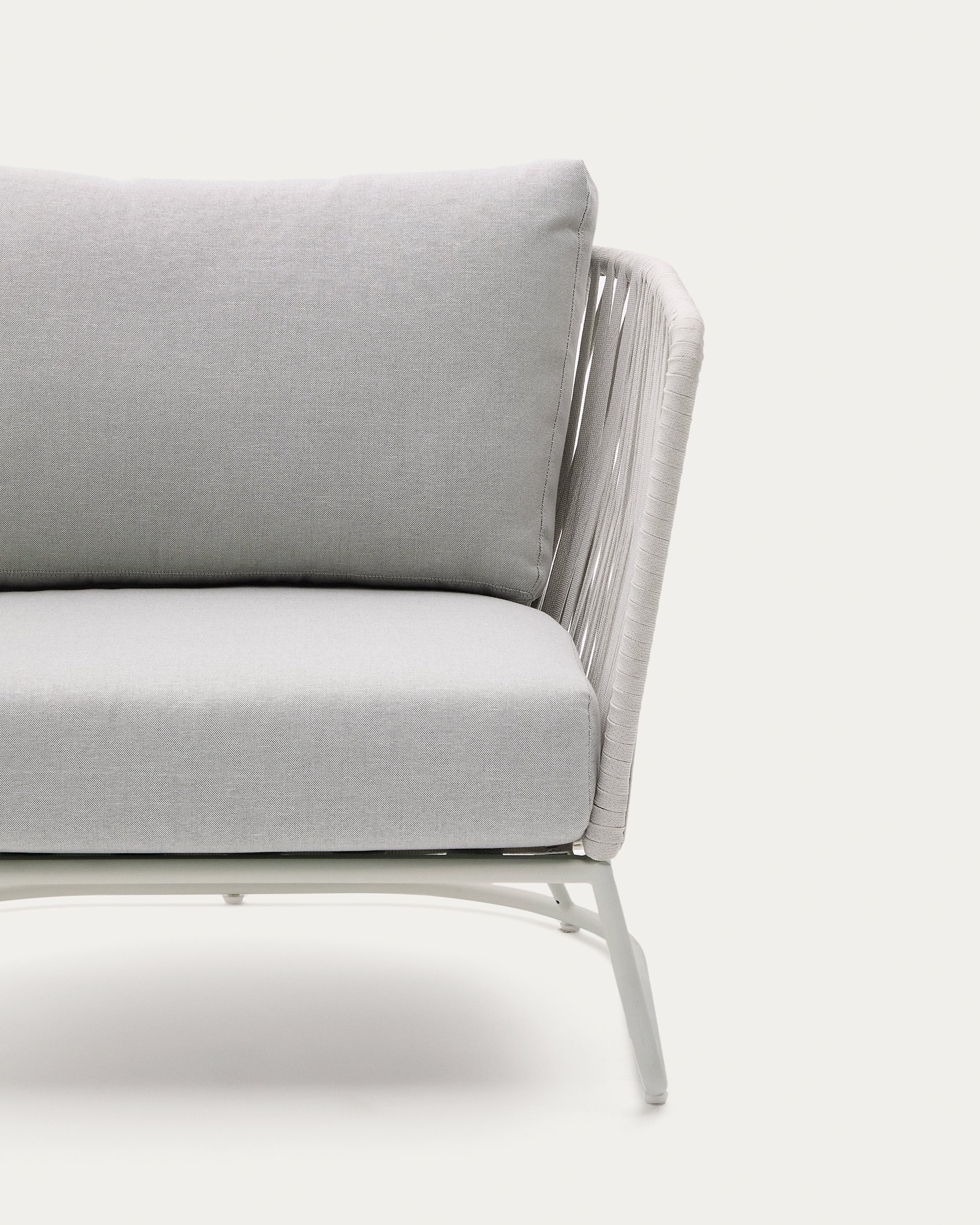 Saconca outdoor armchair in rope cord and grey galvanised steel - Image 3