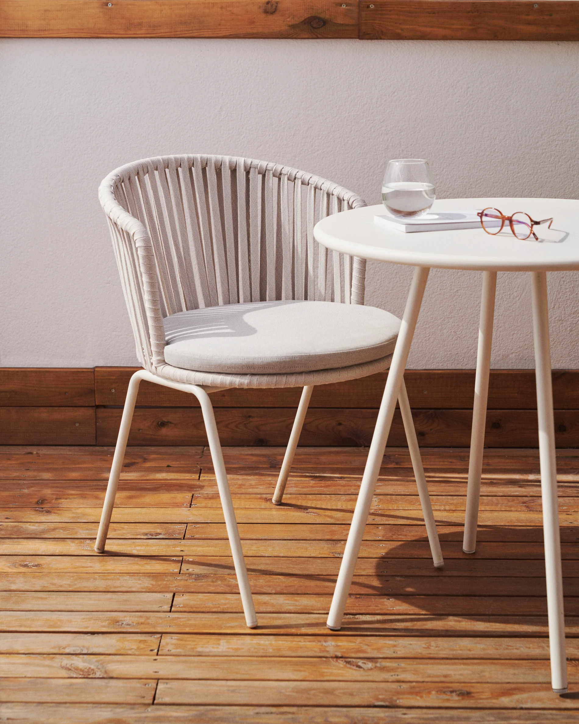 Saconca outdoor chair with cord and grey galvanised steel - Image 2
