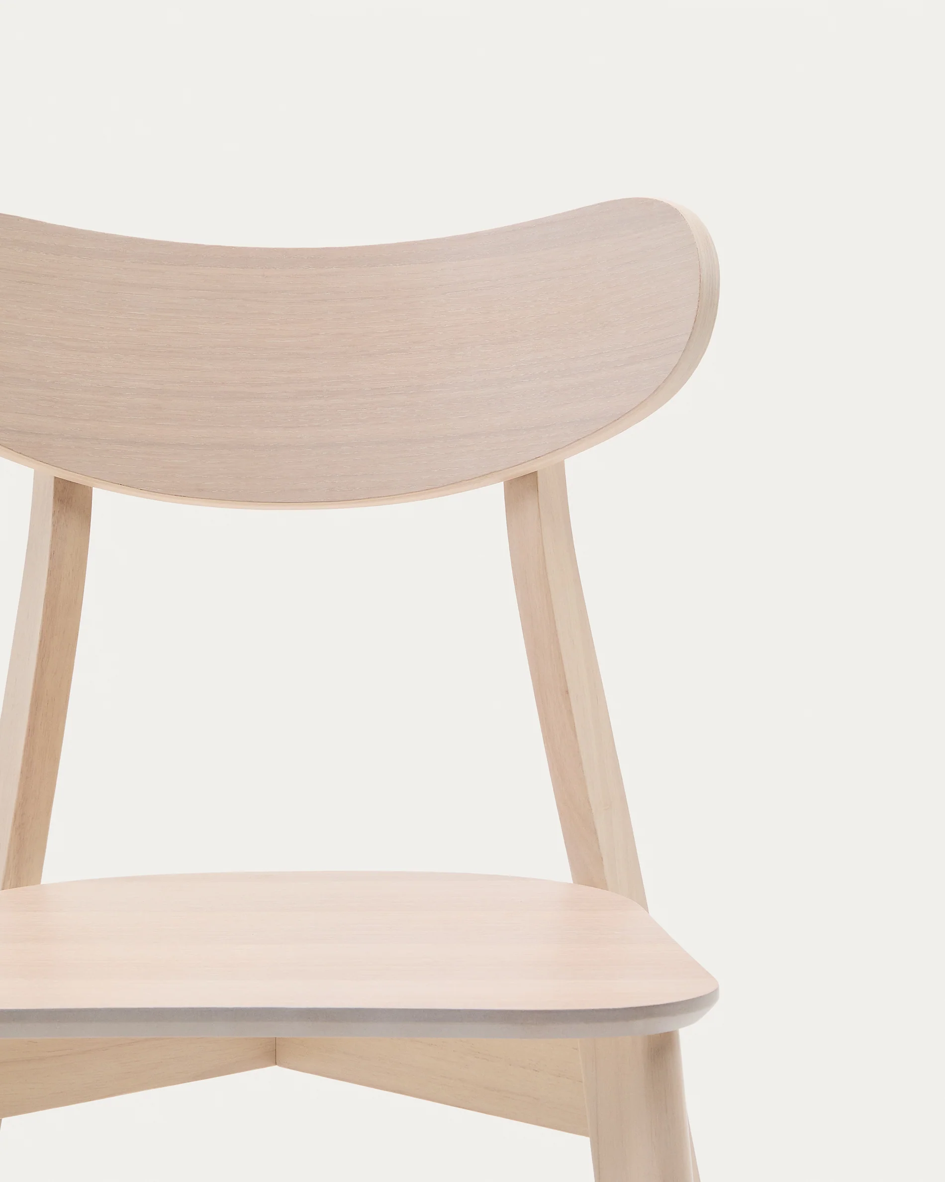 Safina chair in oak veneer and solid rubber wood - Image 3
