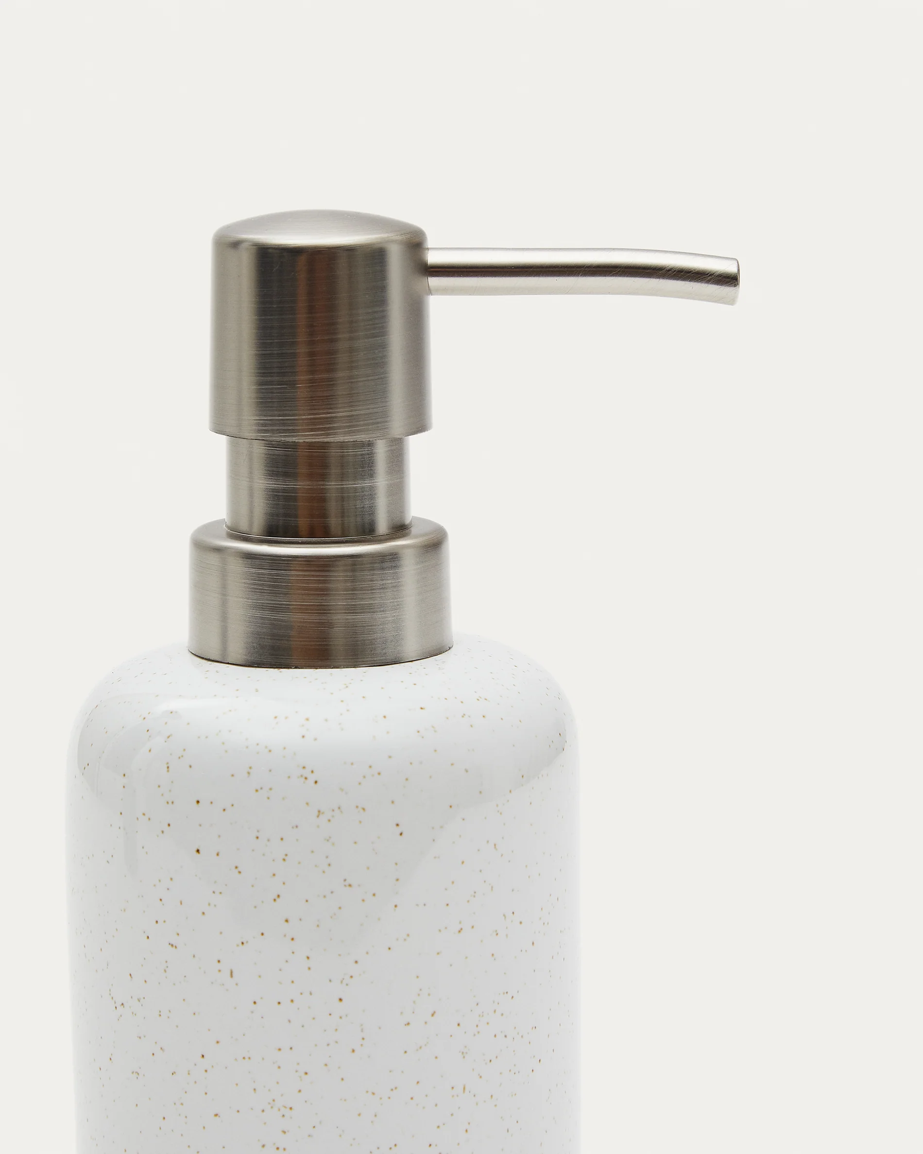 Selis Beige and White Stoneware Soap Dispenser - Image 3