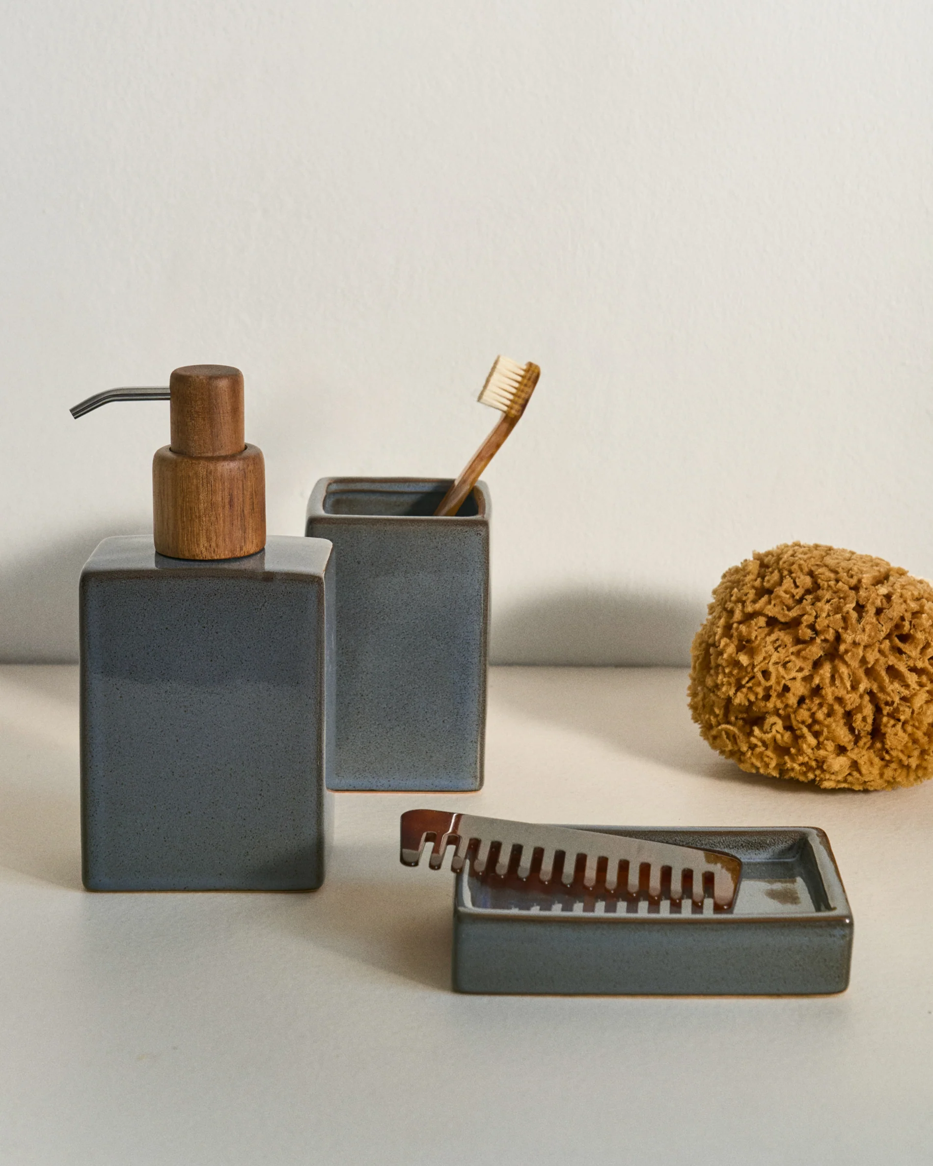 Silvet Gray Stoneware Soap Dispenser - Image 4