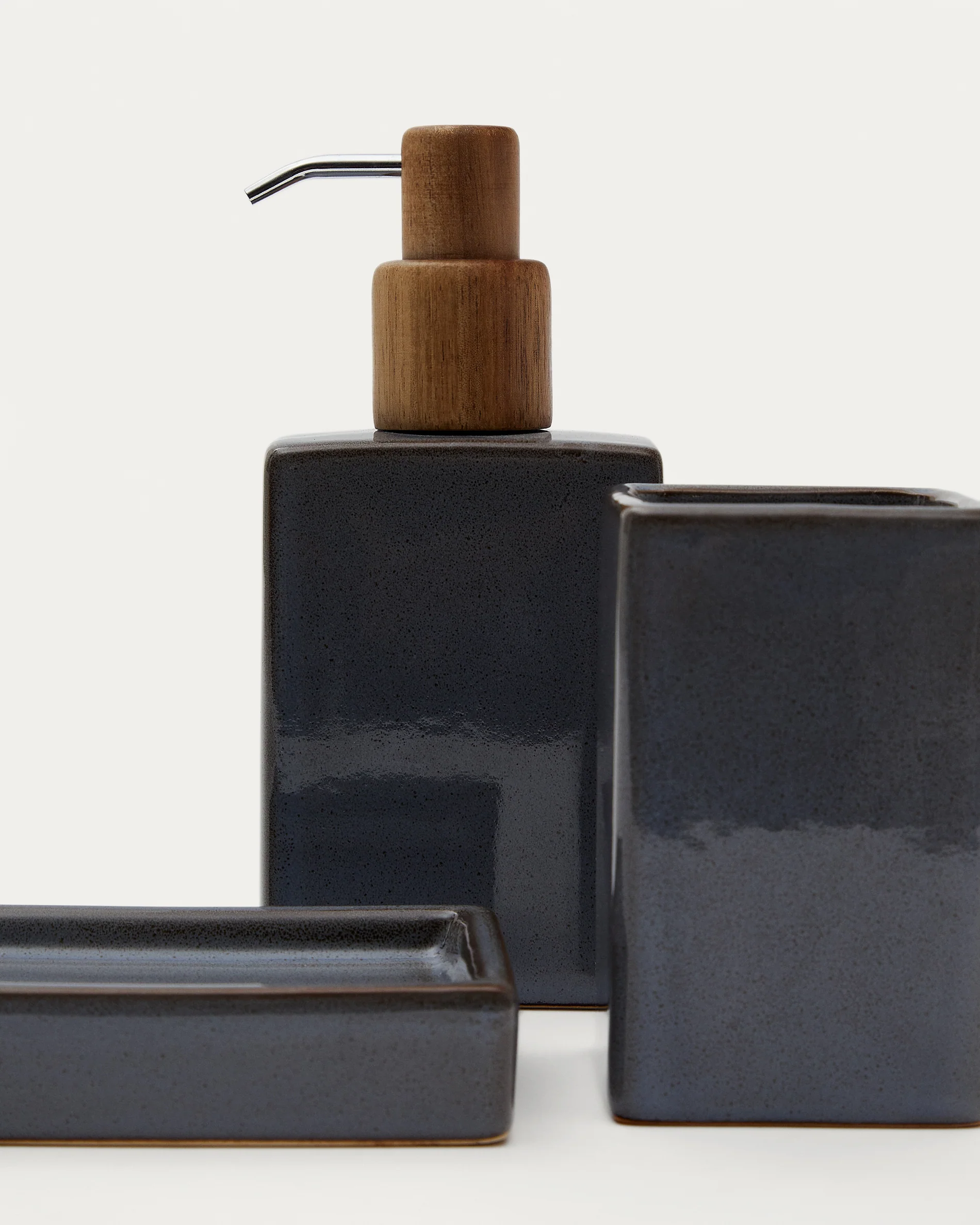 Silvet Gray Stoneware Soap Dispenser - Image 7