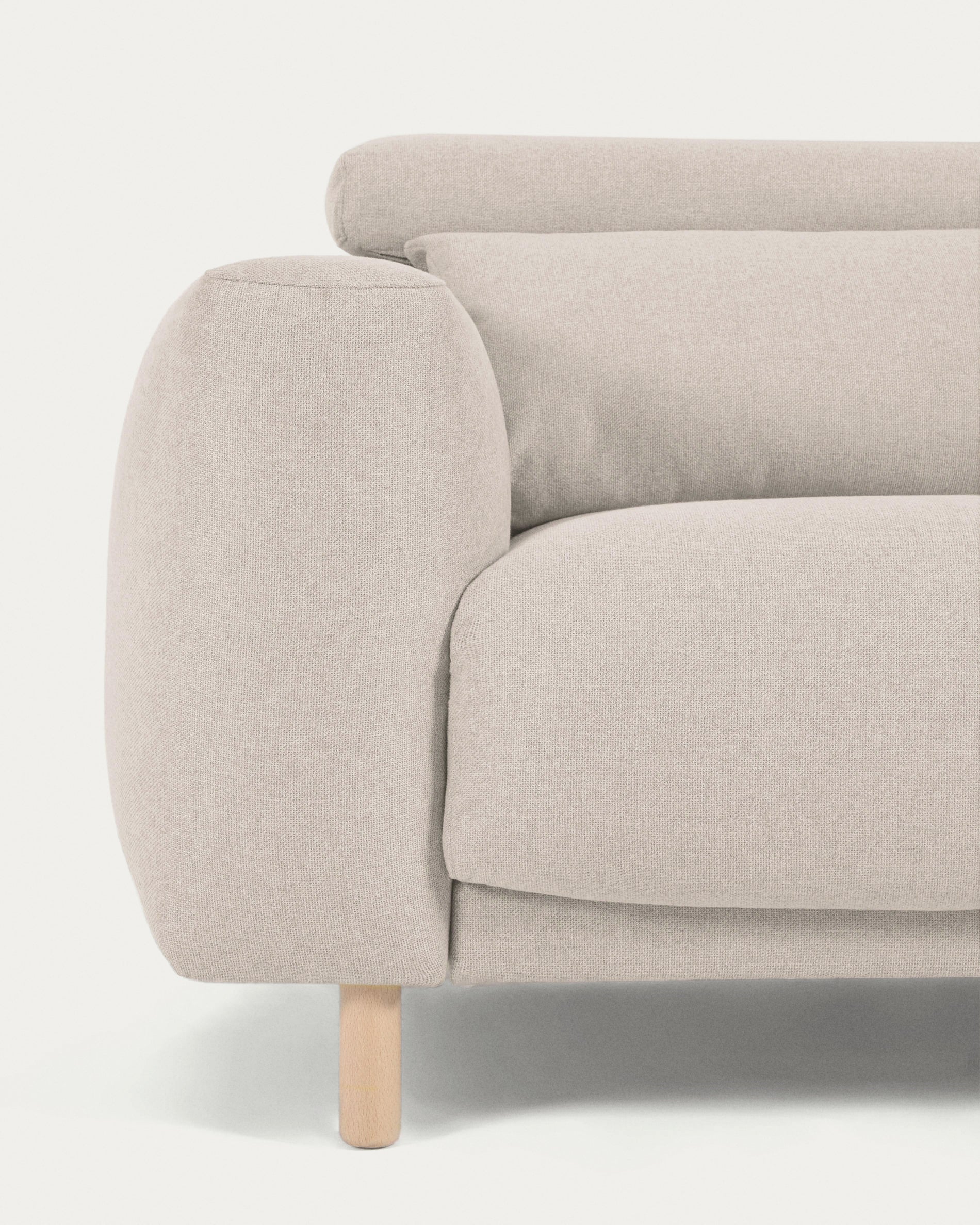 Singa 3 seater sofa with right-hand chaise longue, reclining headrest and extendable seat in white 296 cm - Image 3