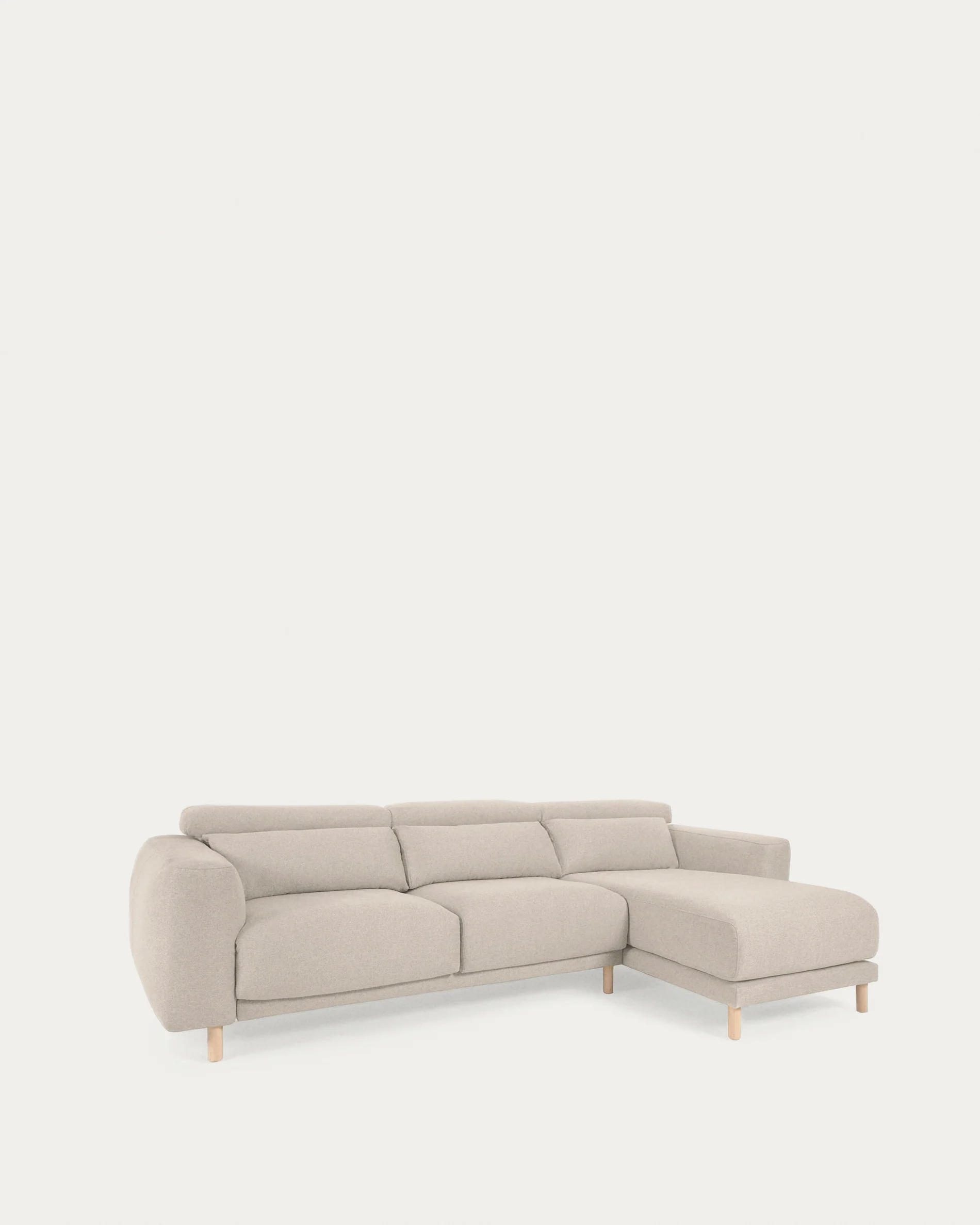 Singa 3 seater sofa with right-hand chaise longue, reclining headrest and extendable seat in white 296 cm - Image 5
