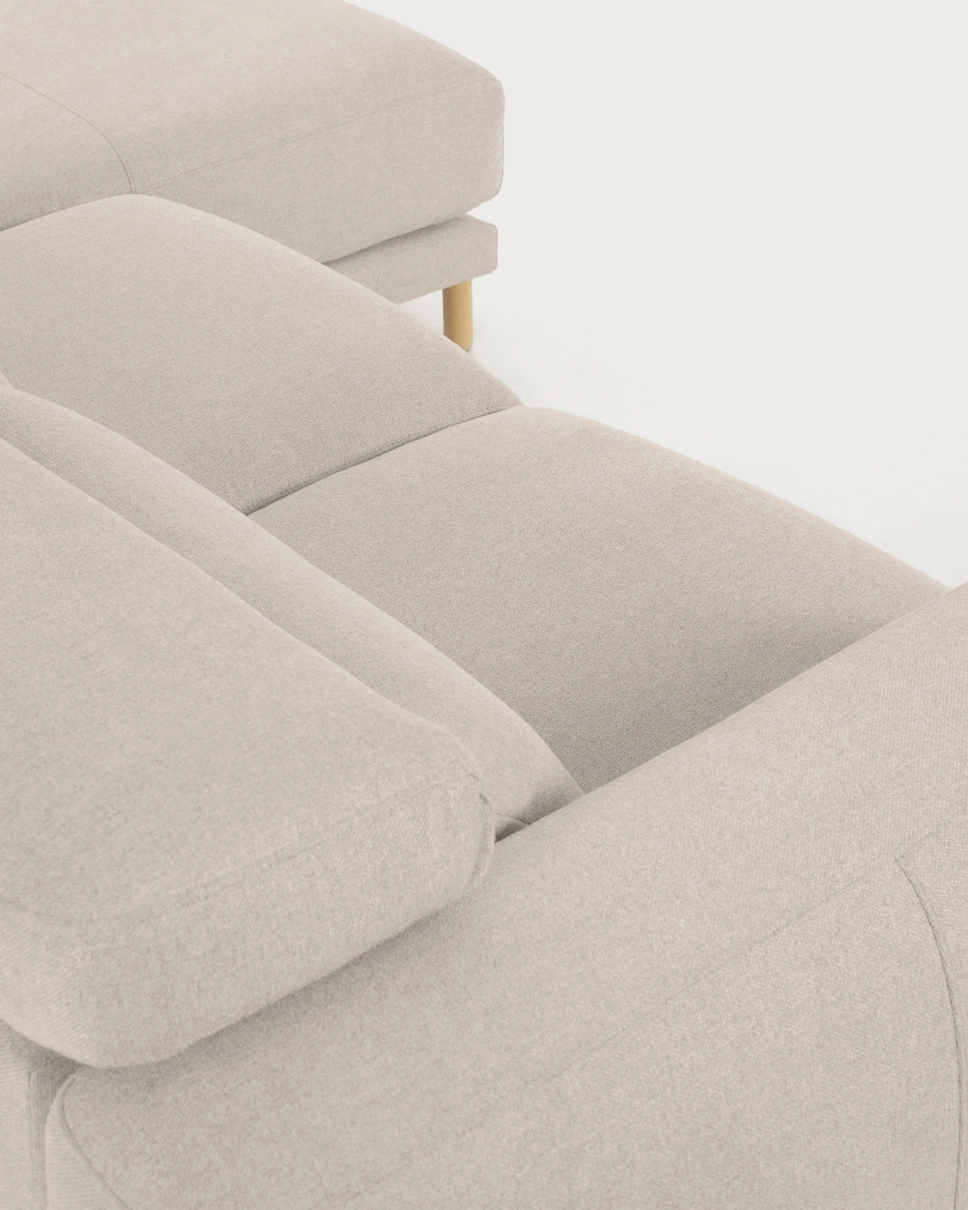 Singa 3 seater sofa with right-hand chaise longue, reclining headrest and extendable seat in white 296 cm - Image 8