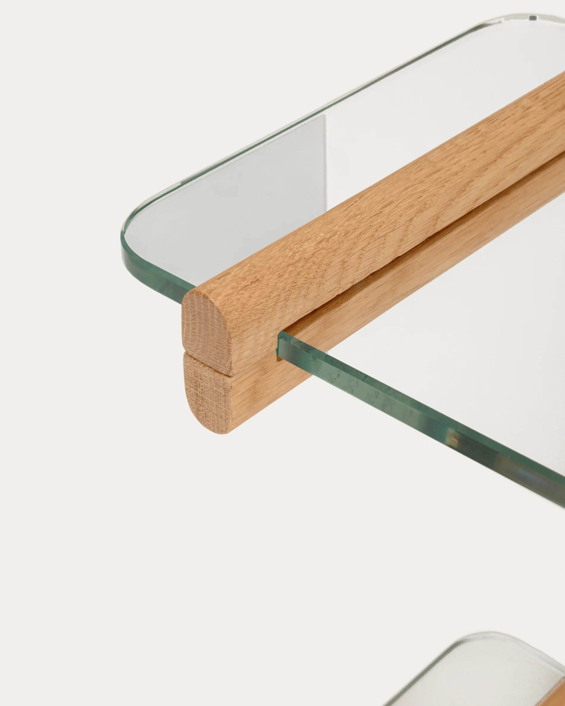 Sitra modular shelf, 1 glass shelf and FSC Mix Credit solid oak wood, 110 cm - Image 3