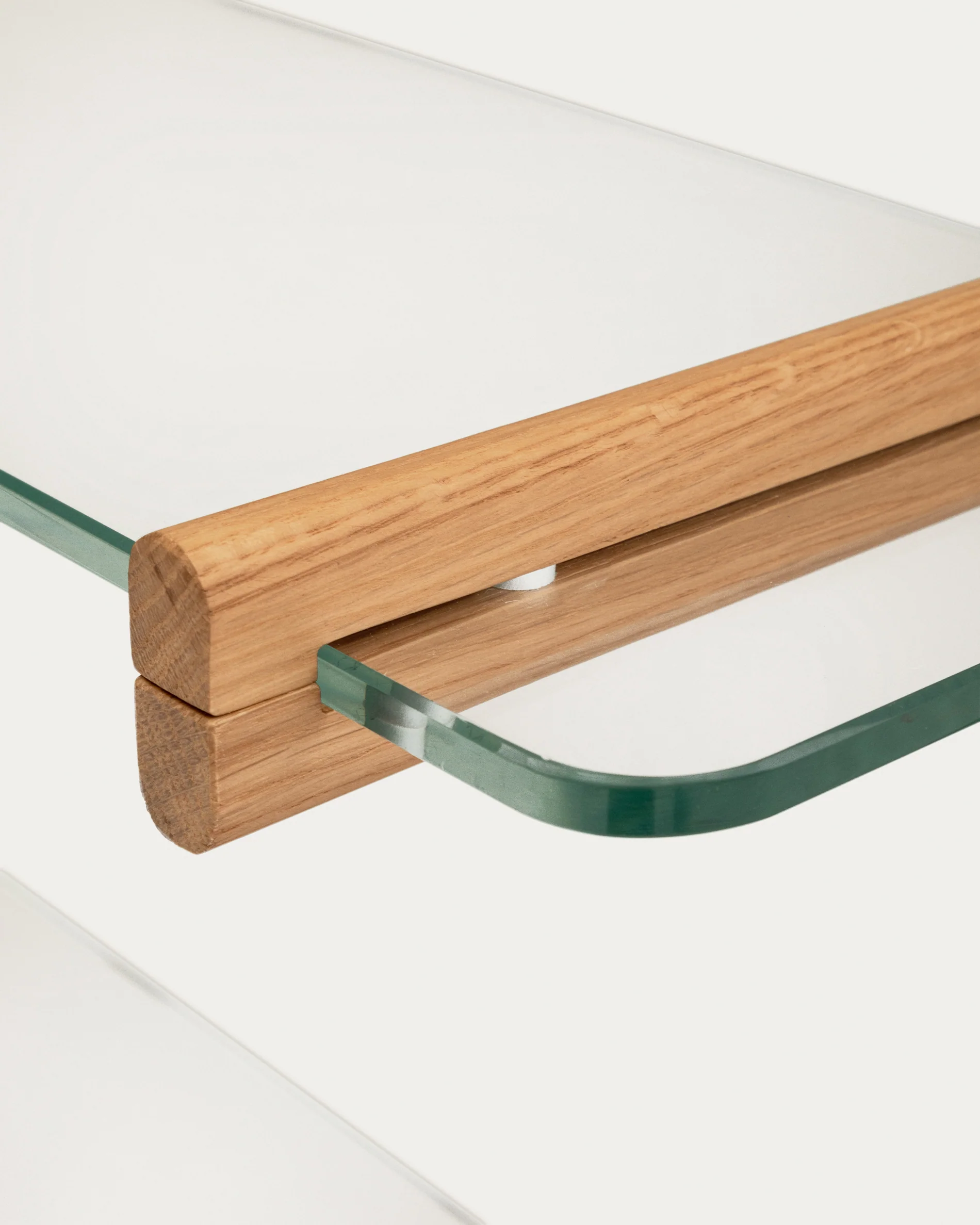 Sitra modular shelf, 1 glass shelf and FSC Mix Credit solid oak wood, 110 cm - Image 5