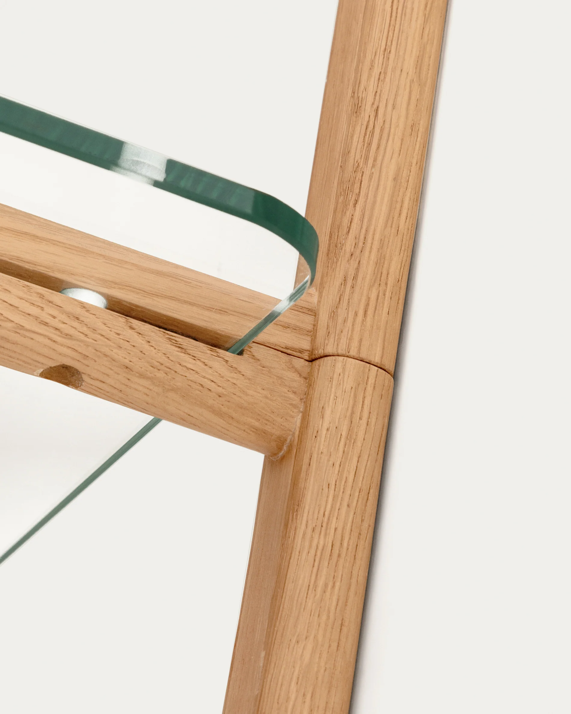 Sitra modular shelf, 1 glass shelf and FSC Mix Credit solid oak wood, 110 cm - Image 6