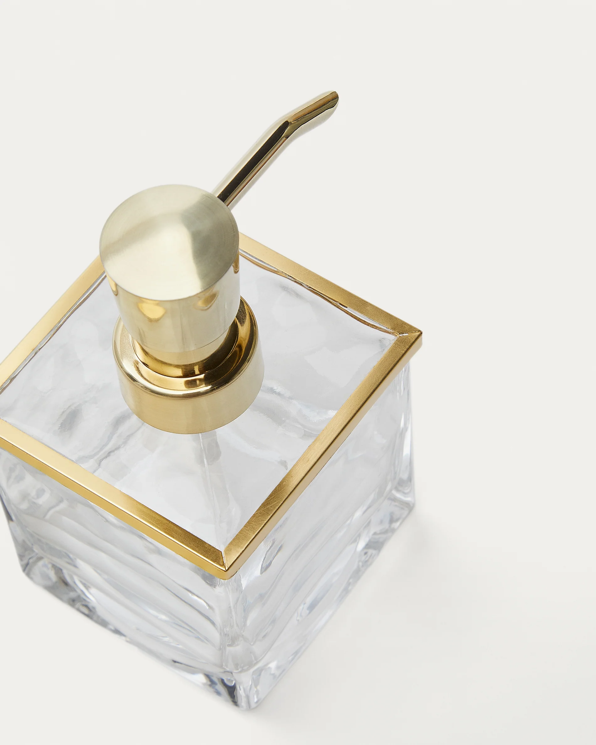 Soanet Glass and Metal Soap Dispenser with Gold Finish - Image 3