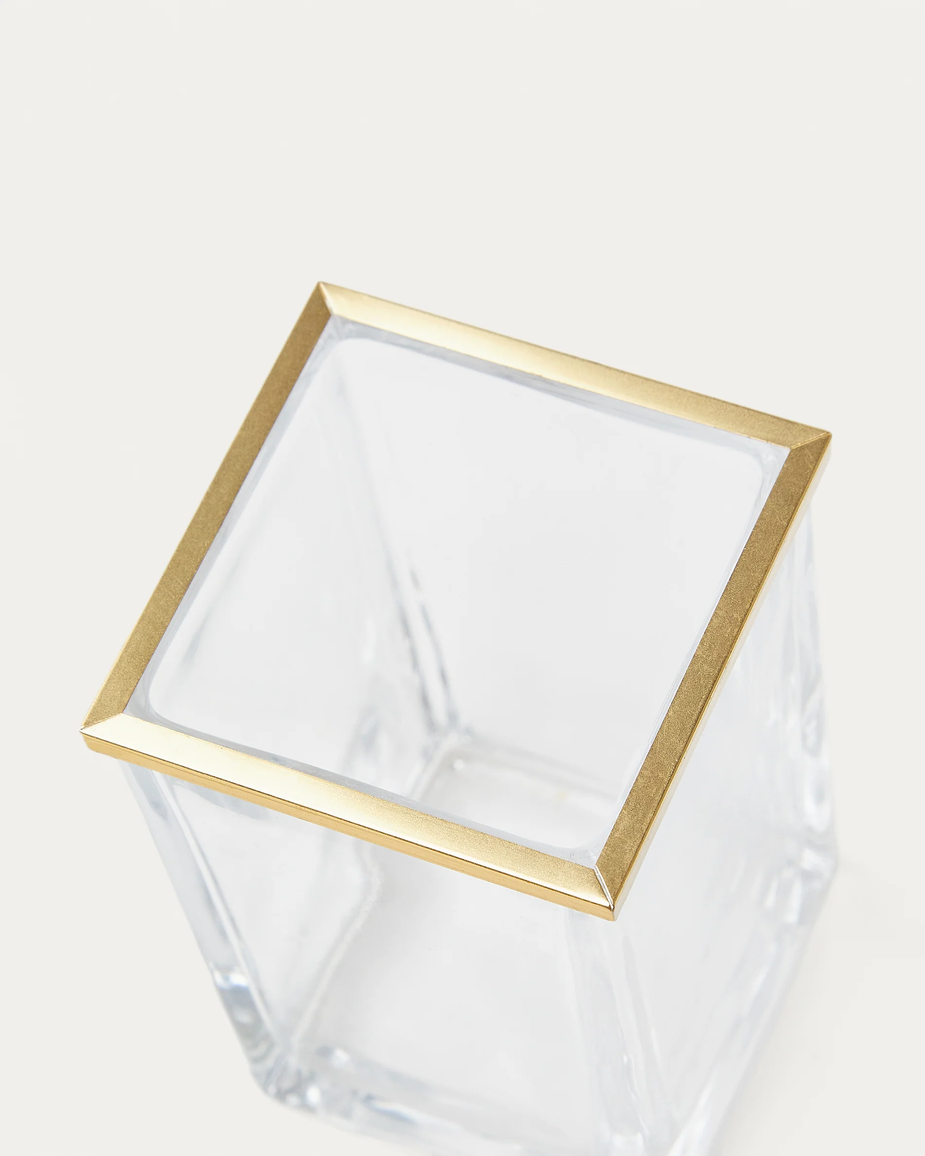 Soanet Glass and Metal Toothbrush Holder with Gold Finish - Image 3
