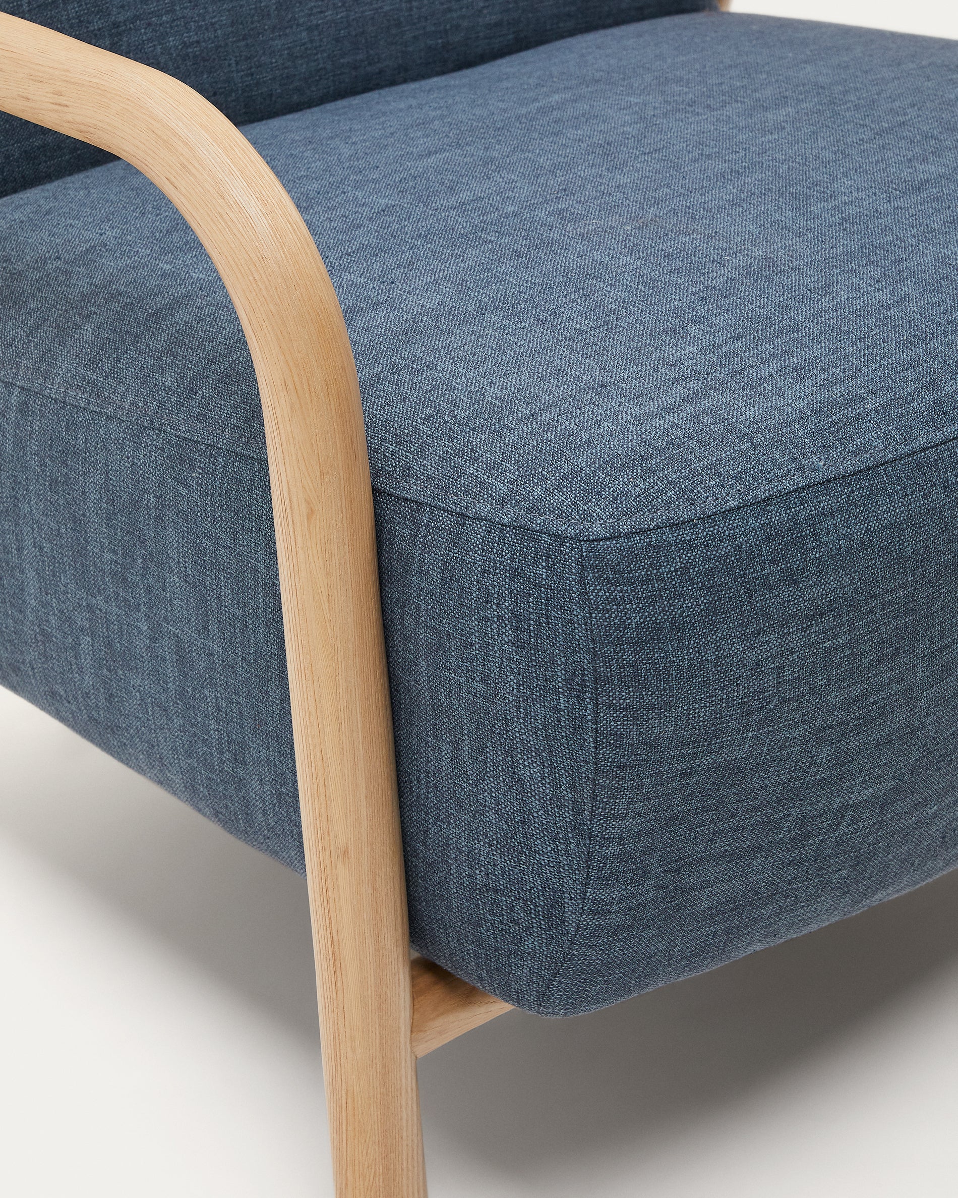 Sylo blue armchair made from solid ash wood, FSC 100% - Image 5