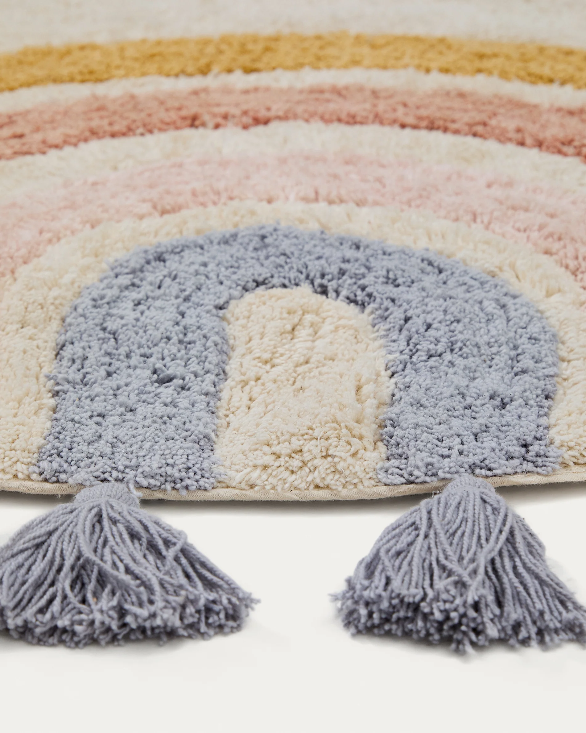 Tadea Round Rug cotton multicolor rainbow Ø 100 cm - Image 4