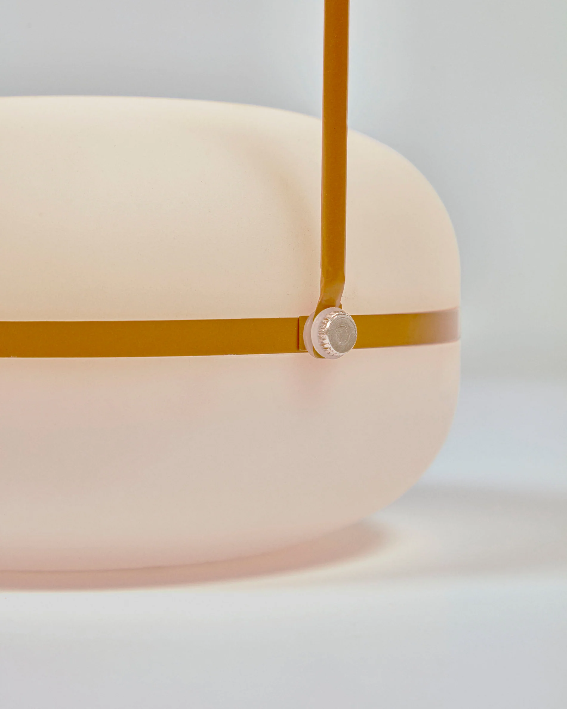 Tea table lamp in polythene and metal with mustard finish - Image 3