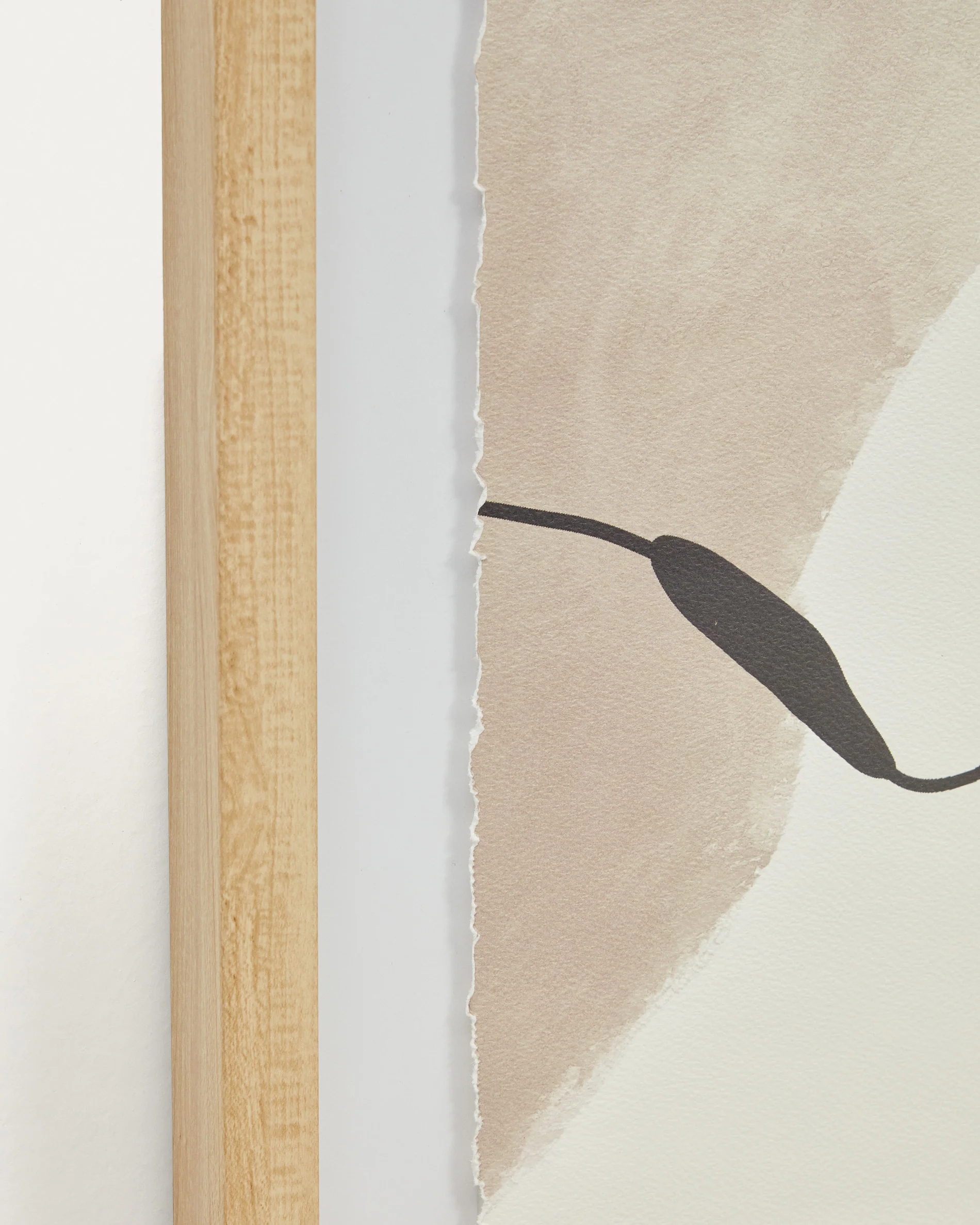 Torroella abstract painting in white, brown, and grey, 60 x 90 cm - Image 3