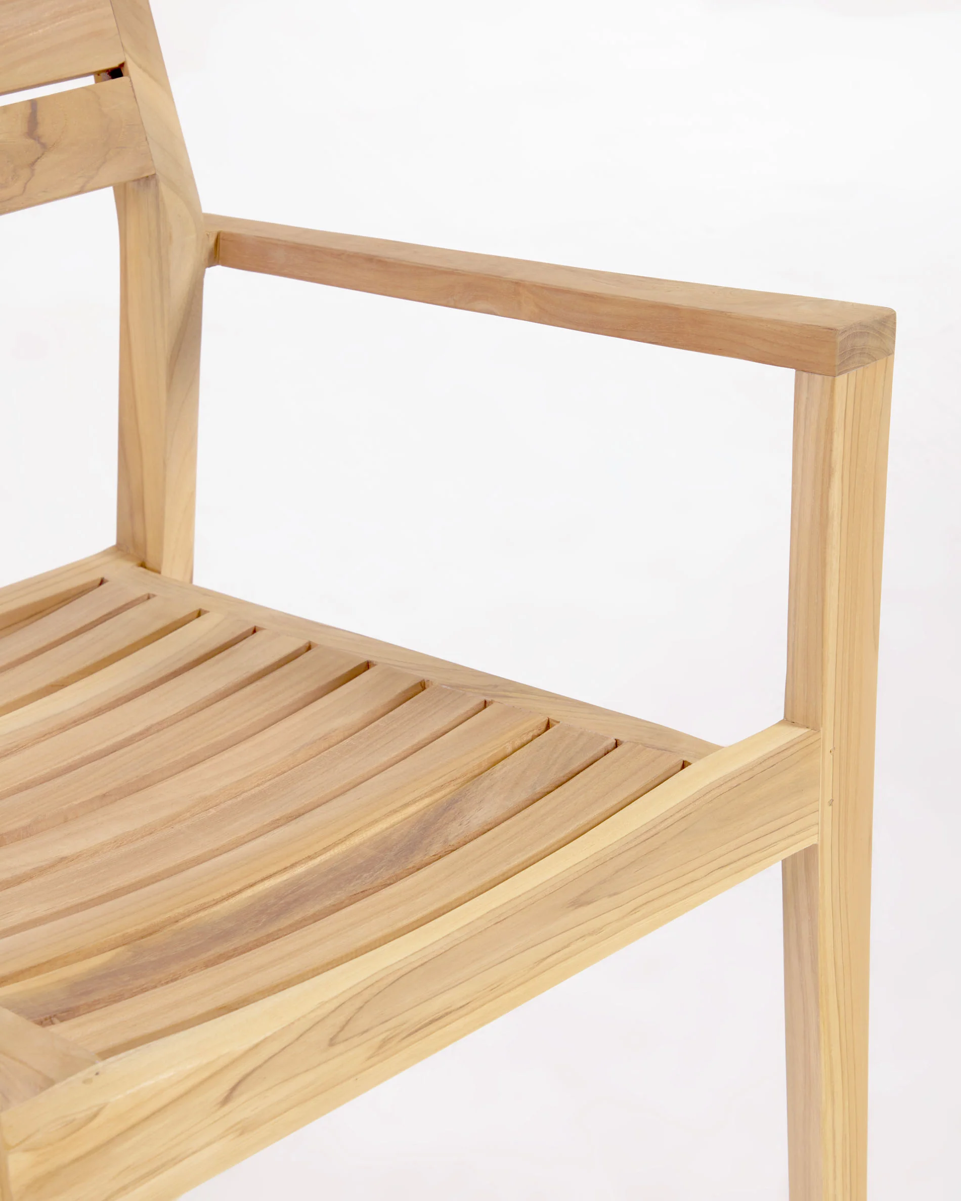Victoire stackable outdoor chair in solid teak wood - Image 5