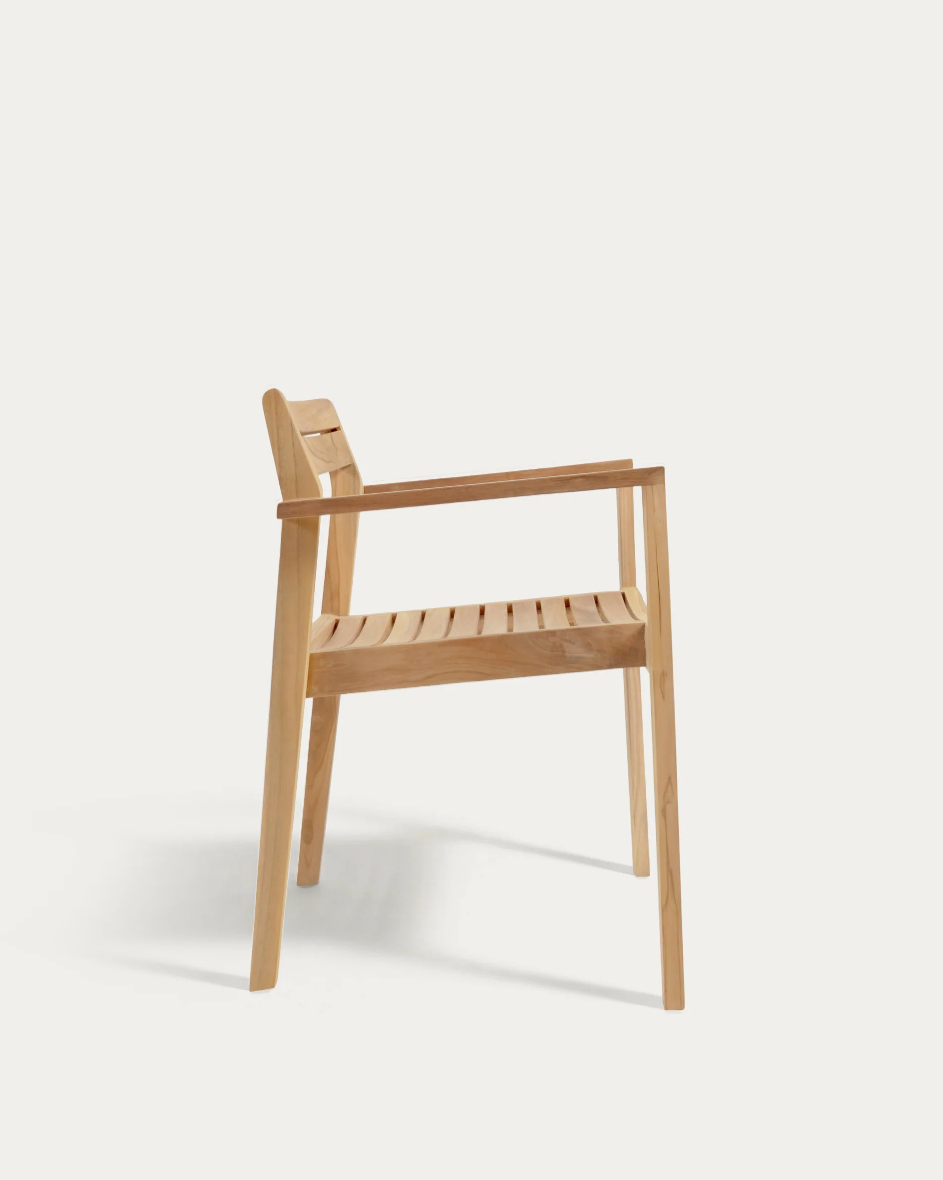 Victoire stackable outdoor chair in solid teak wood - Image 6