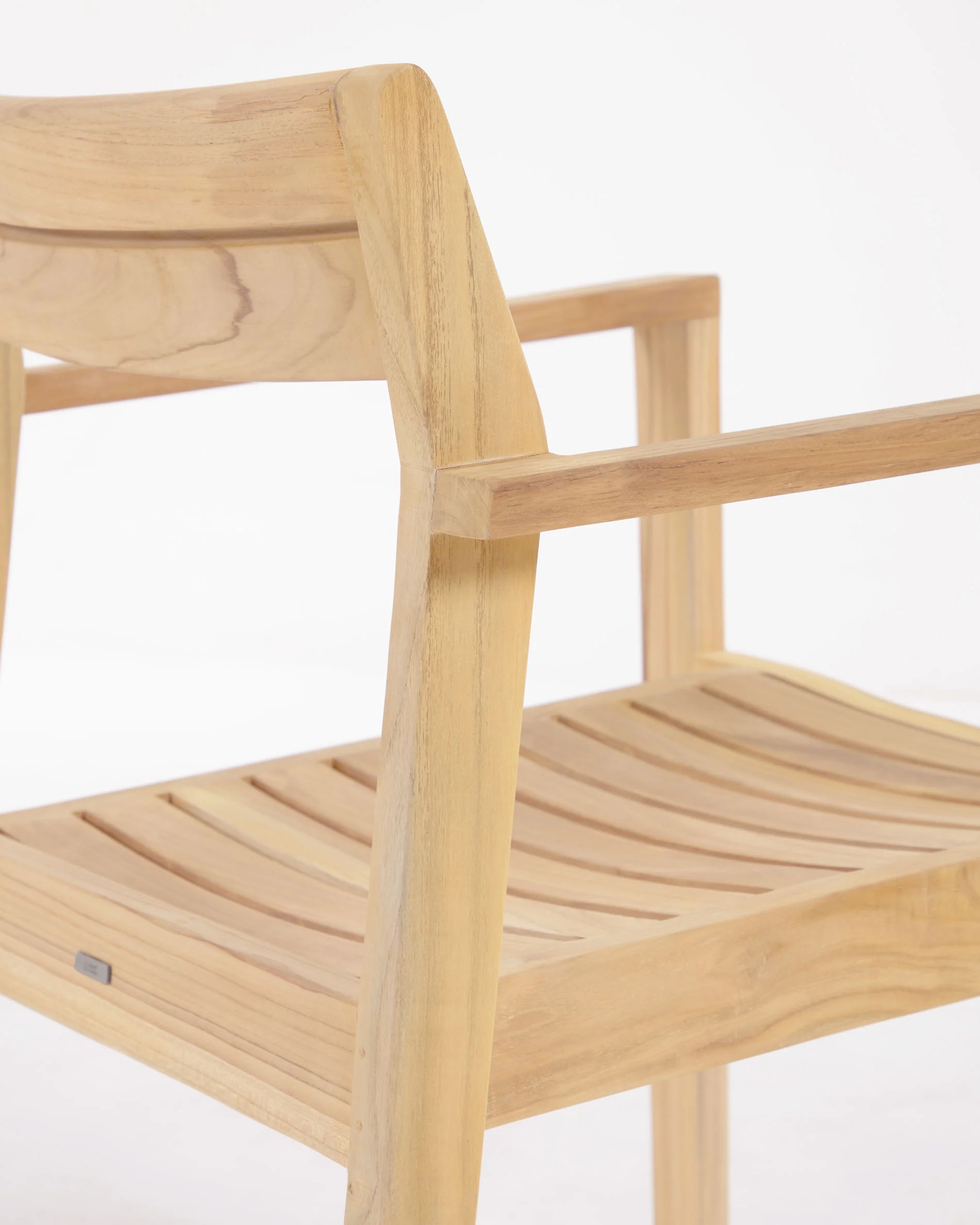 Victoire stackable outdoor chair in solid teak wood - Image 8