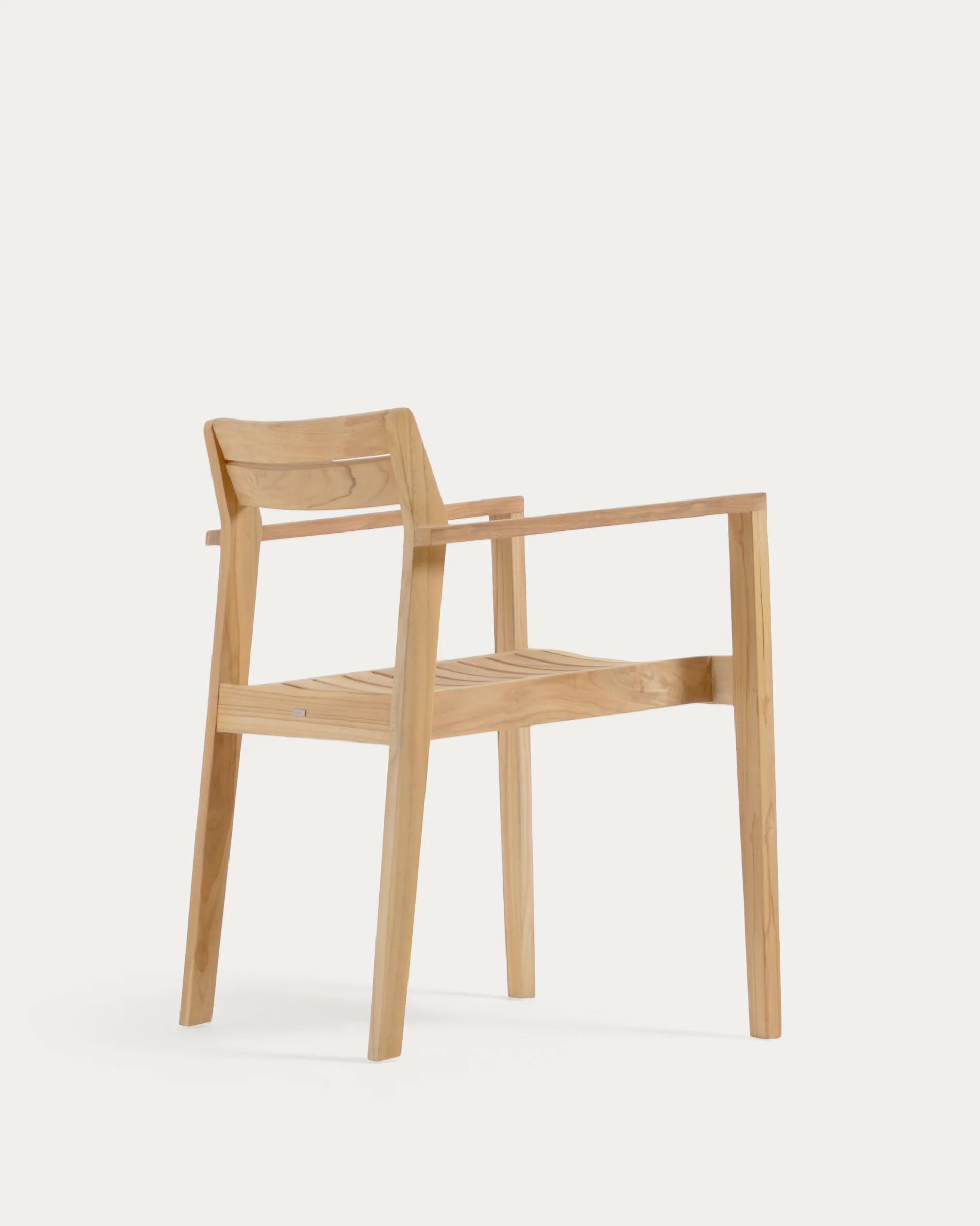 Victoire stackable outdoor chair in solid teak wood - Image 9