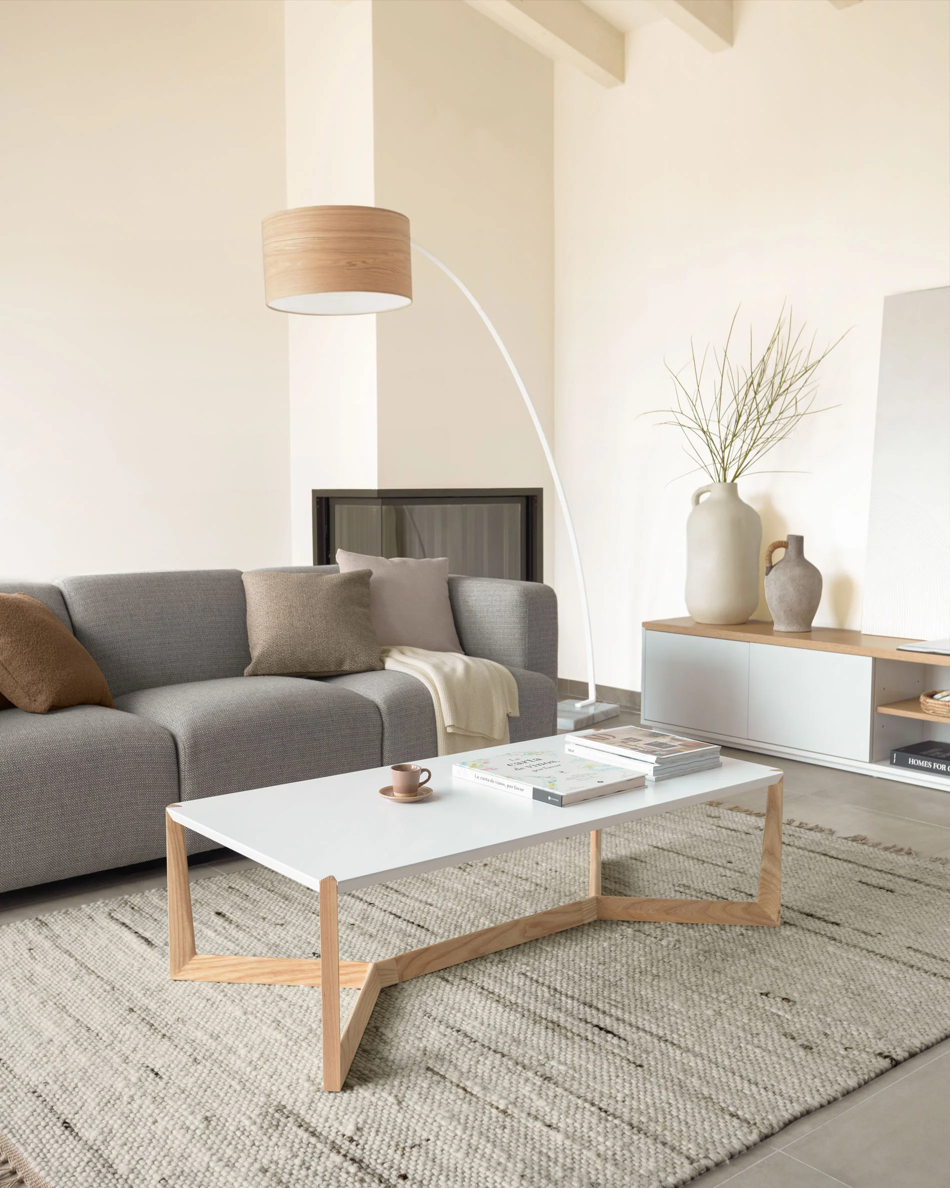 White and ash Quatro coffee table 120 x 60 cm - Image 2