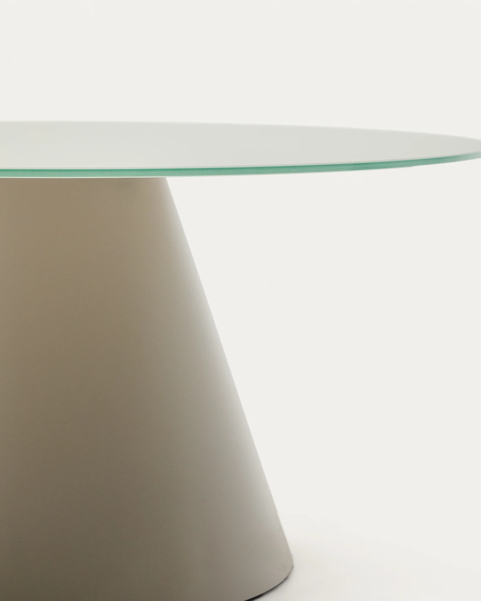 Wilshire tempered glass and metal coffee table with a matte grey finish, Ø 80 cm - Image 5