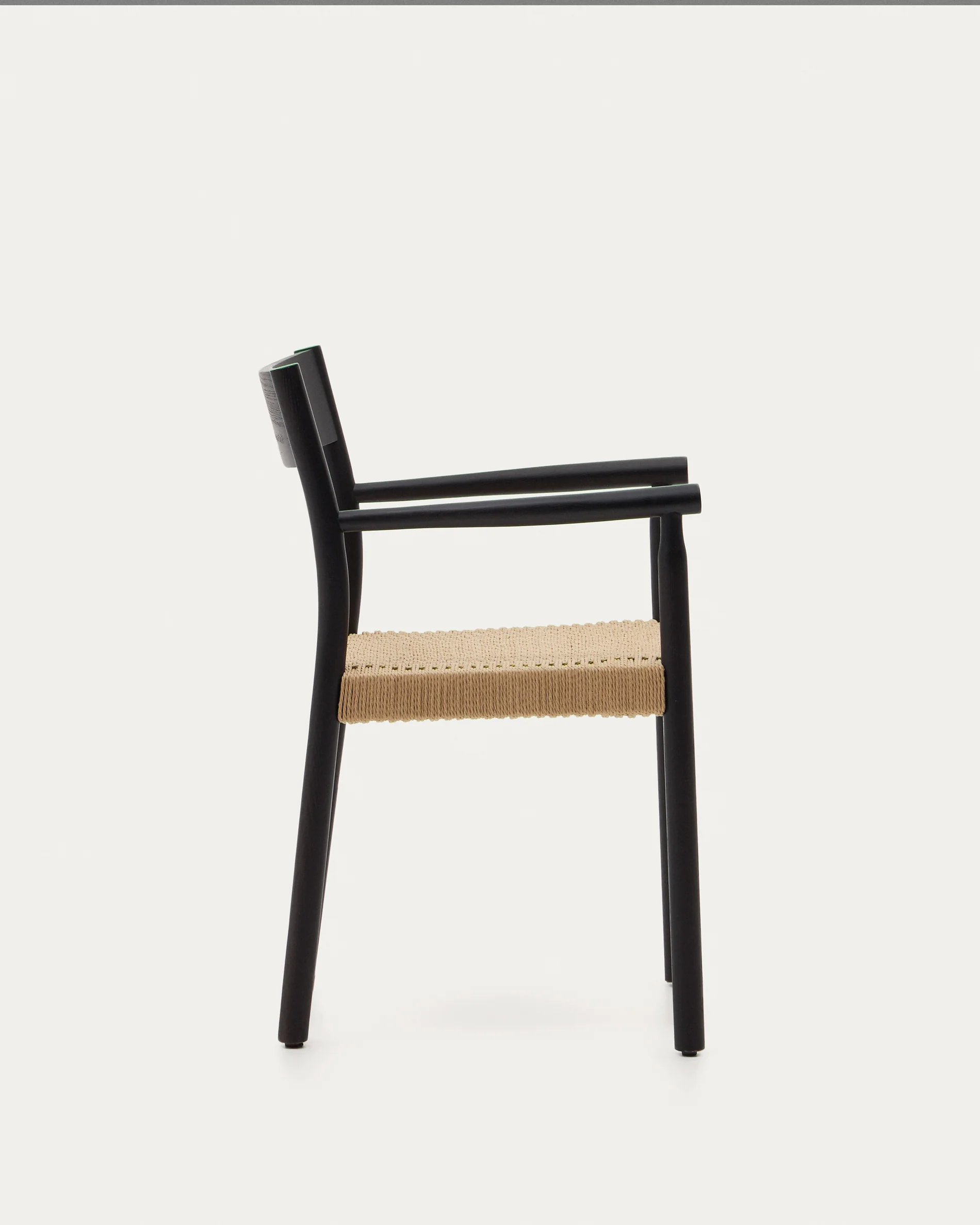 Yalia chair in solid oak with black finish and rope seat FSC 100% - Image 6