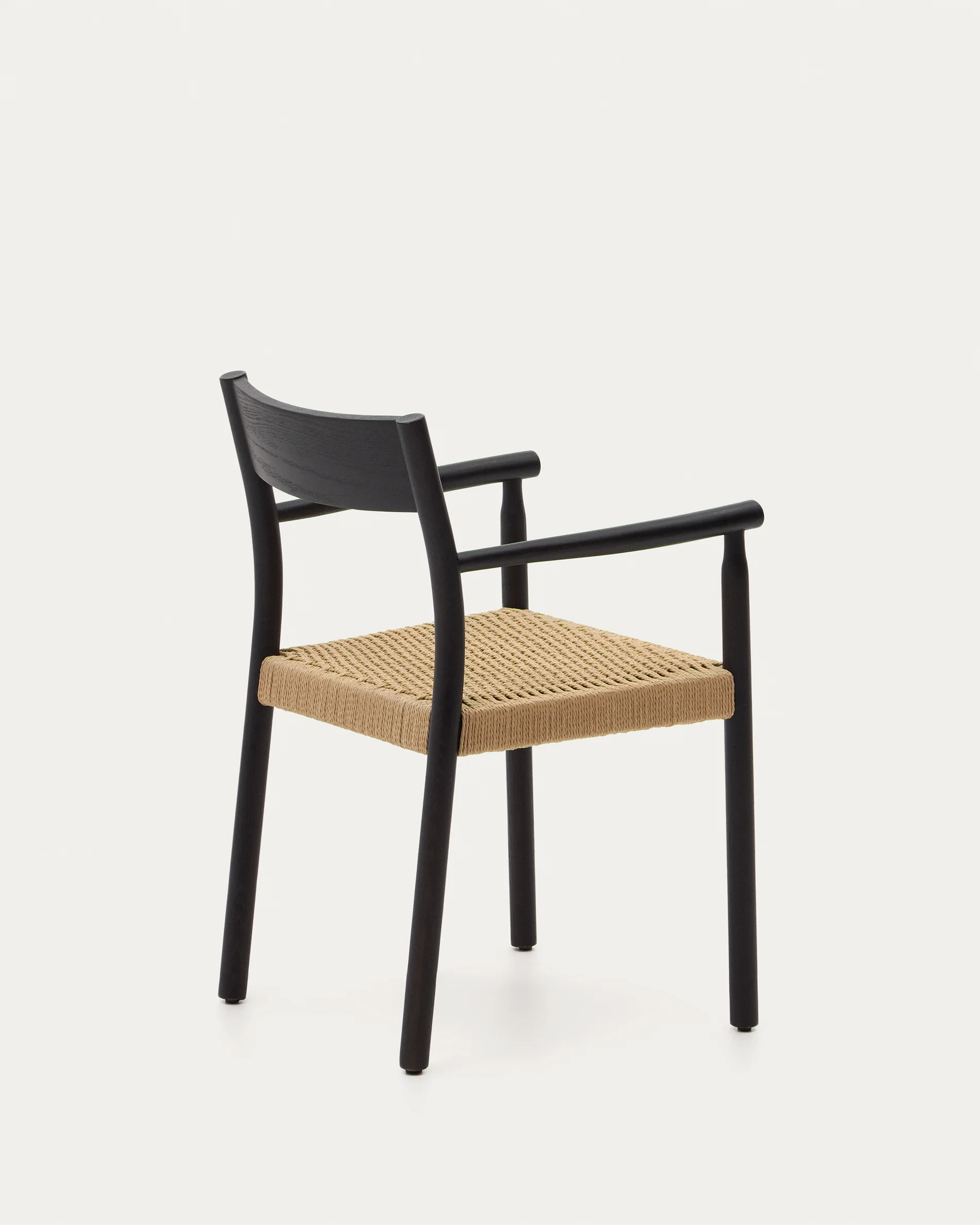 Yalia chair in solid oak with black finish and rope seat FSC 100% - Image 7